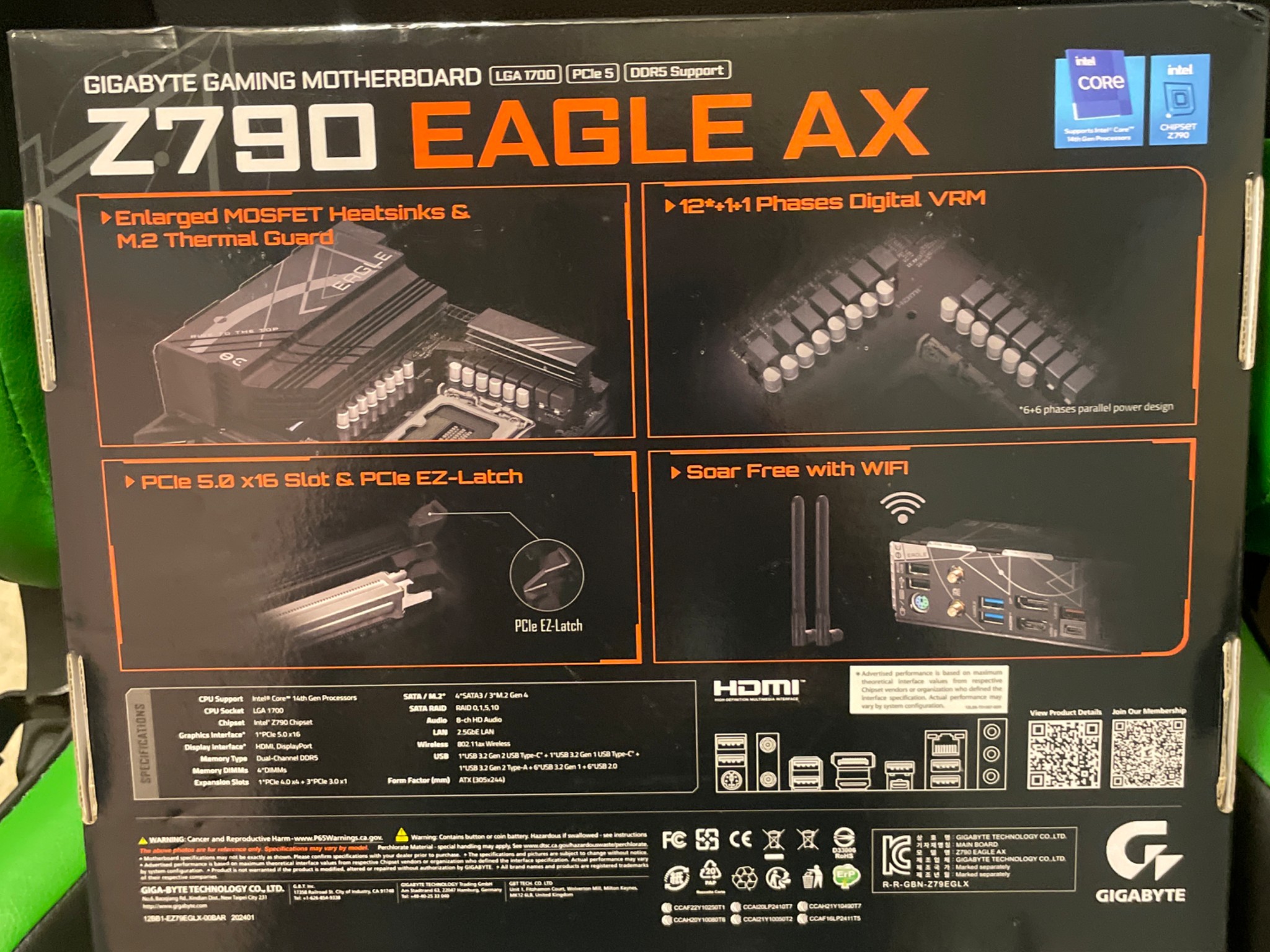 GIGABYTE EAGLE Z790 AX motherboard intel 14th gen ready,lga 1700 socket