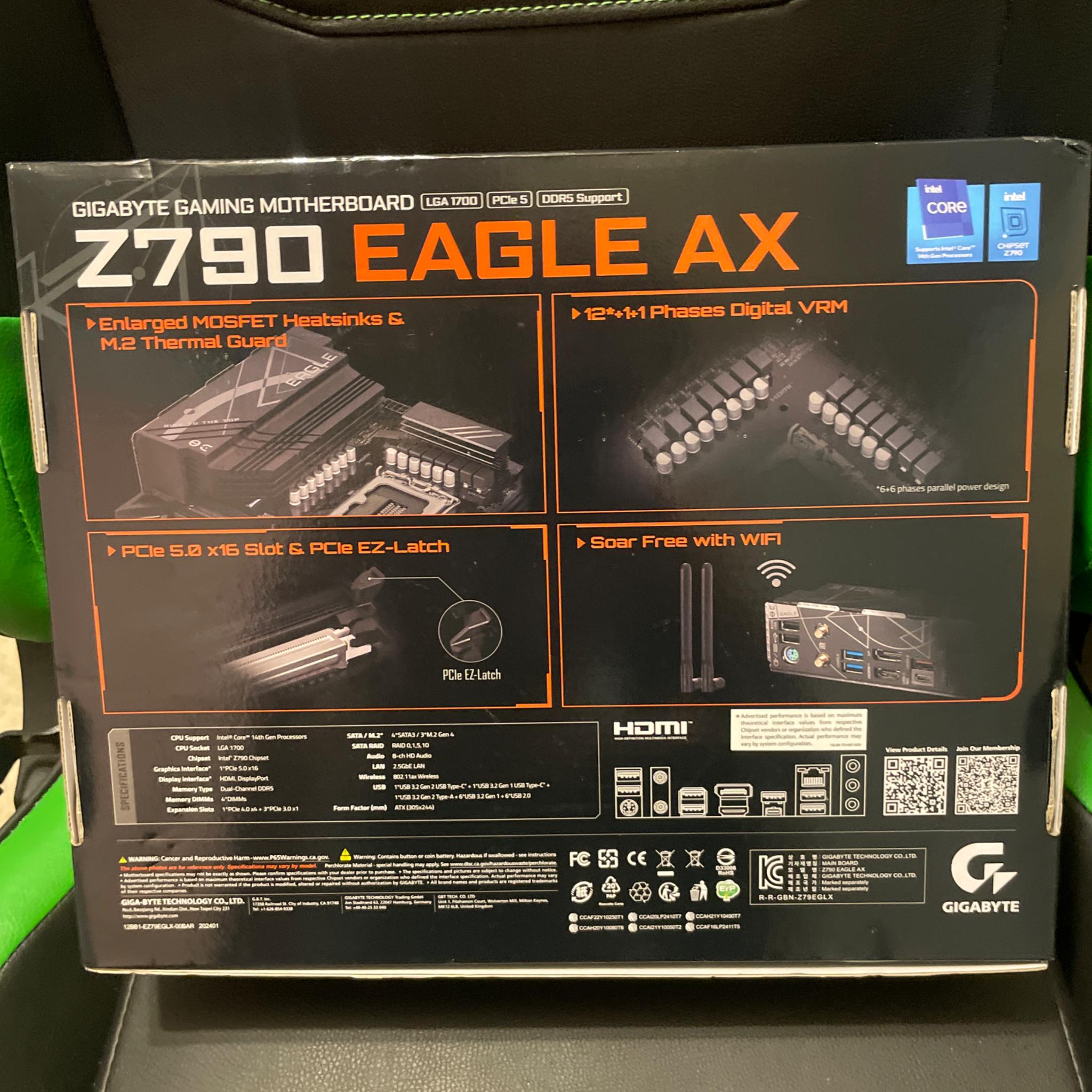 GIGABYTE EAGLE Z790 AX motherboard intel 14th gen ready,lga 1700 socket