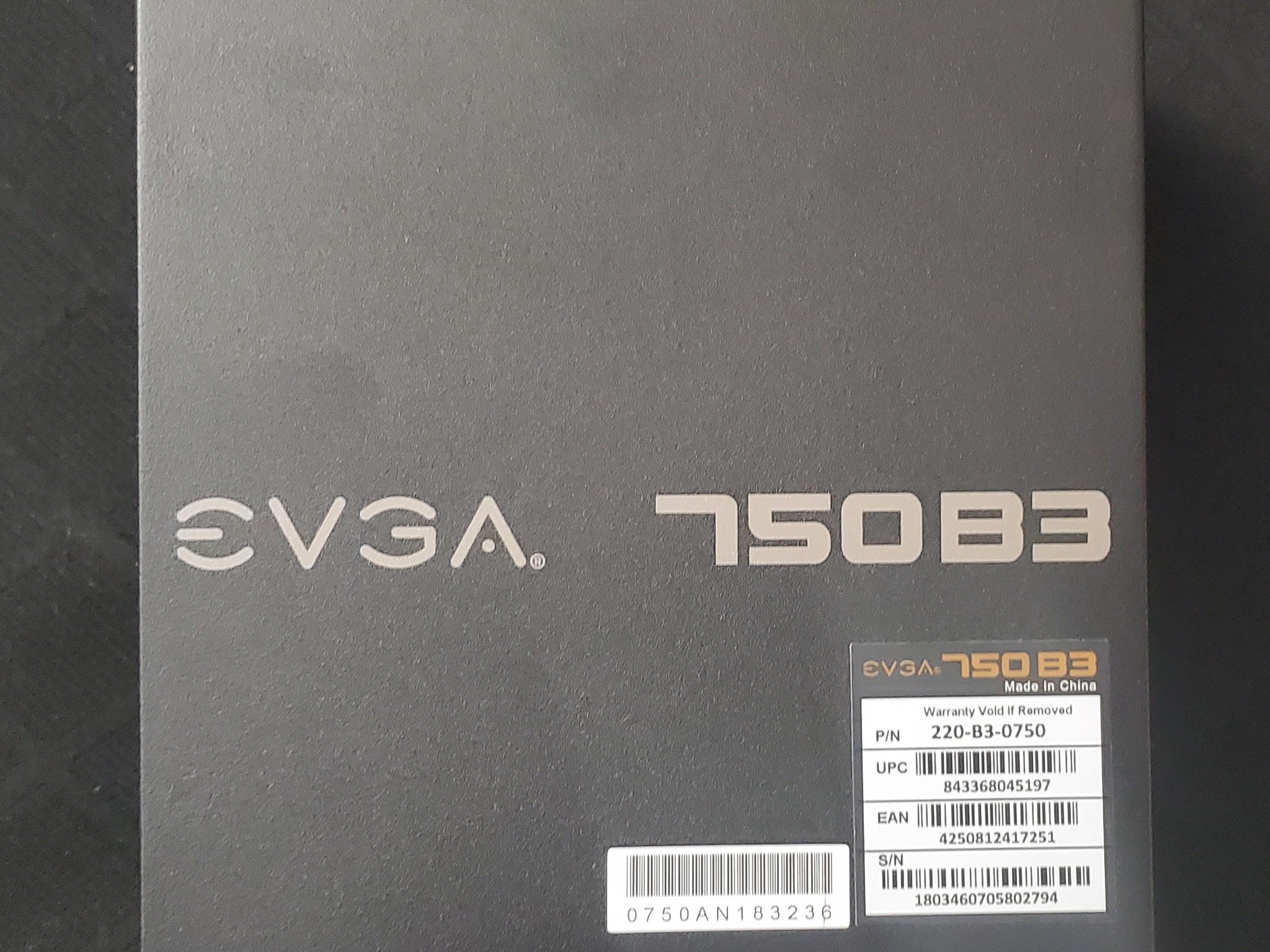 EVGA 750 B3 BRONZE RATED MODULAR PSU