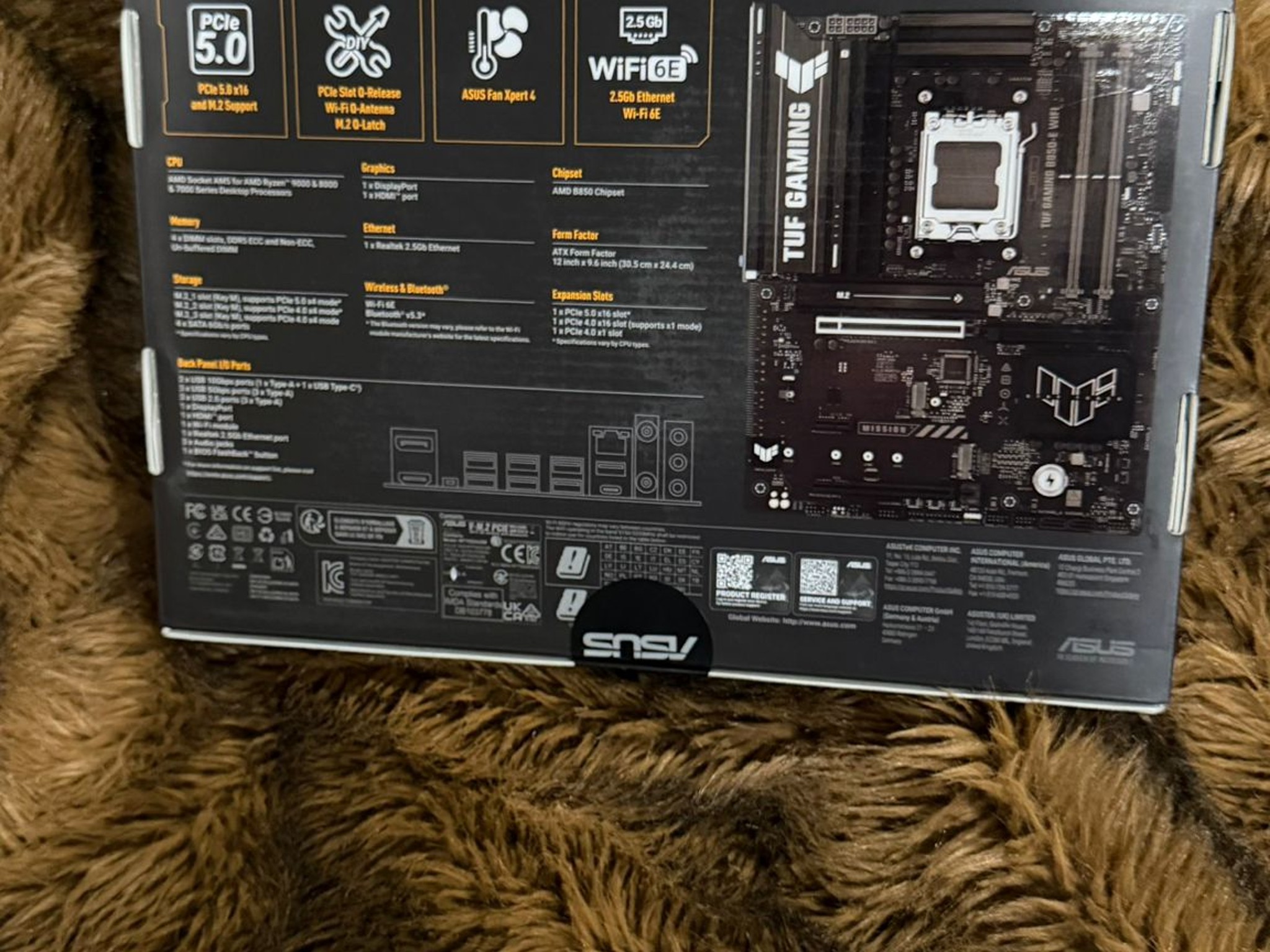 ASUS TUF GAMING B850-E WIFI6E AMD AM5 ATX Motherboard Unopened Box New