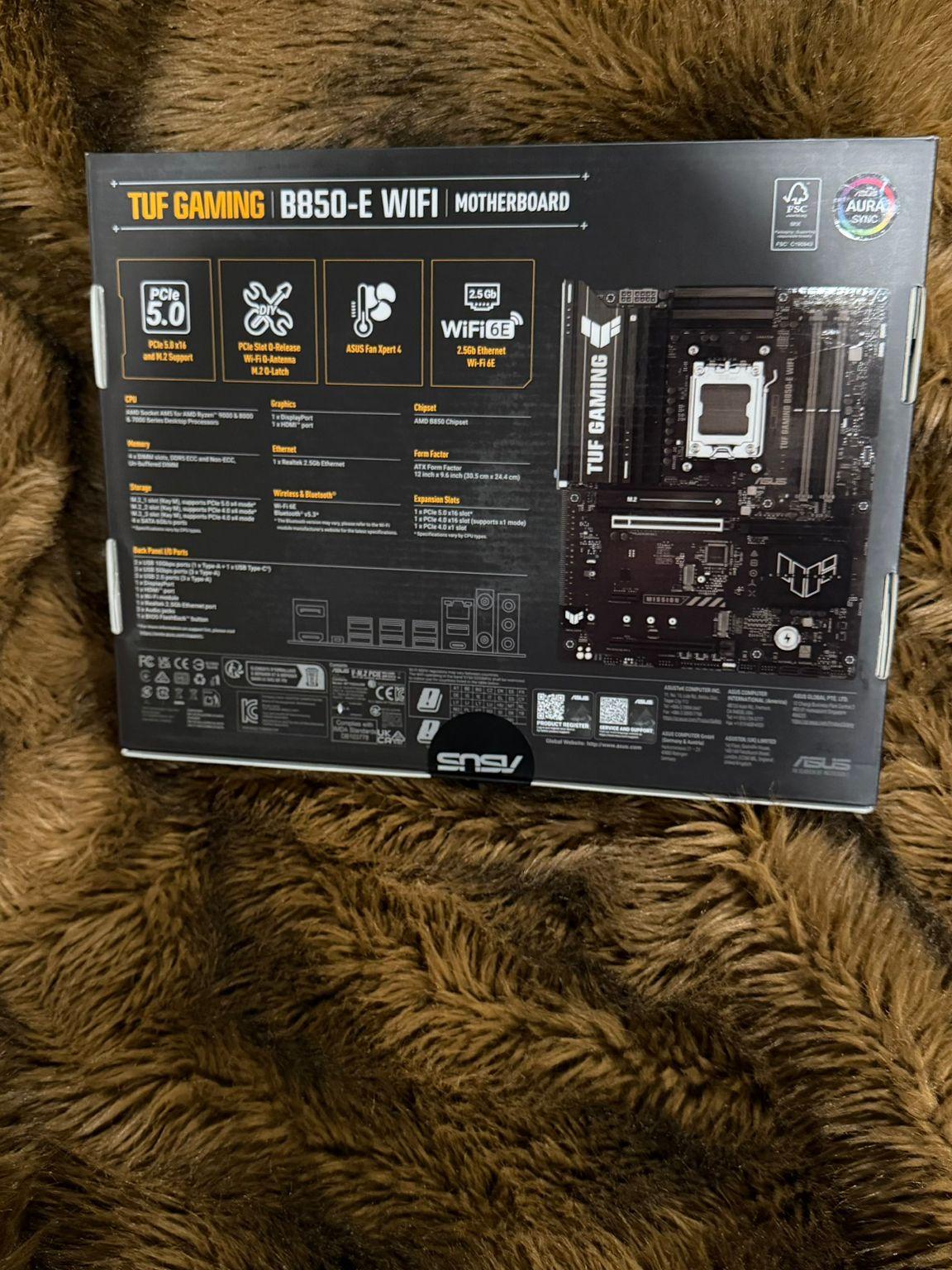 ASUS TUF GAMING B850-E WIFI6E AMD AM5 ATX Motherboard Unopened Box New