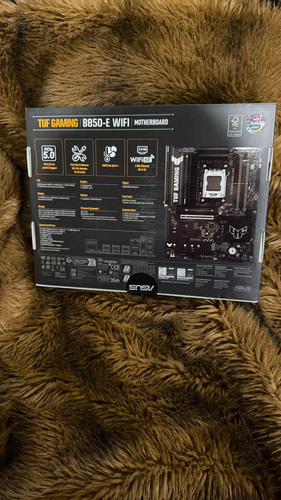 ASUS TUF GAMING B850-E WIFI6E AMD AM5 ATX Motherboard Unopened Box New