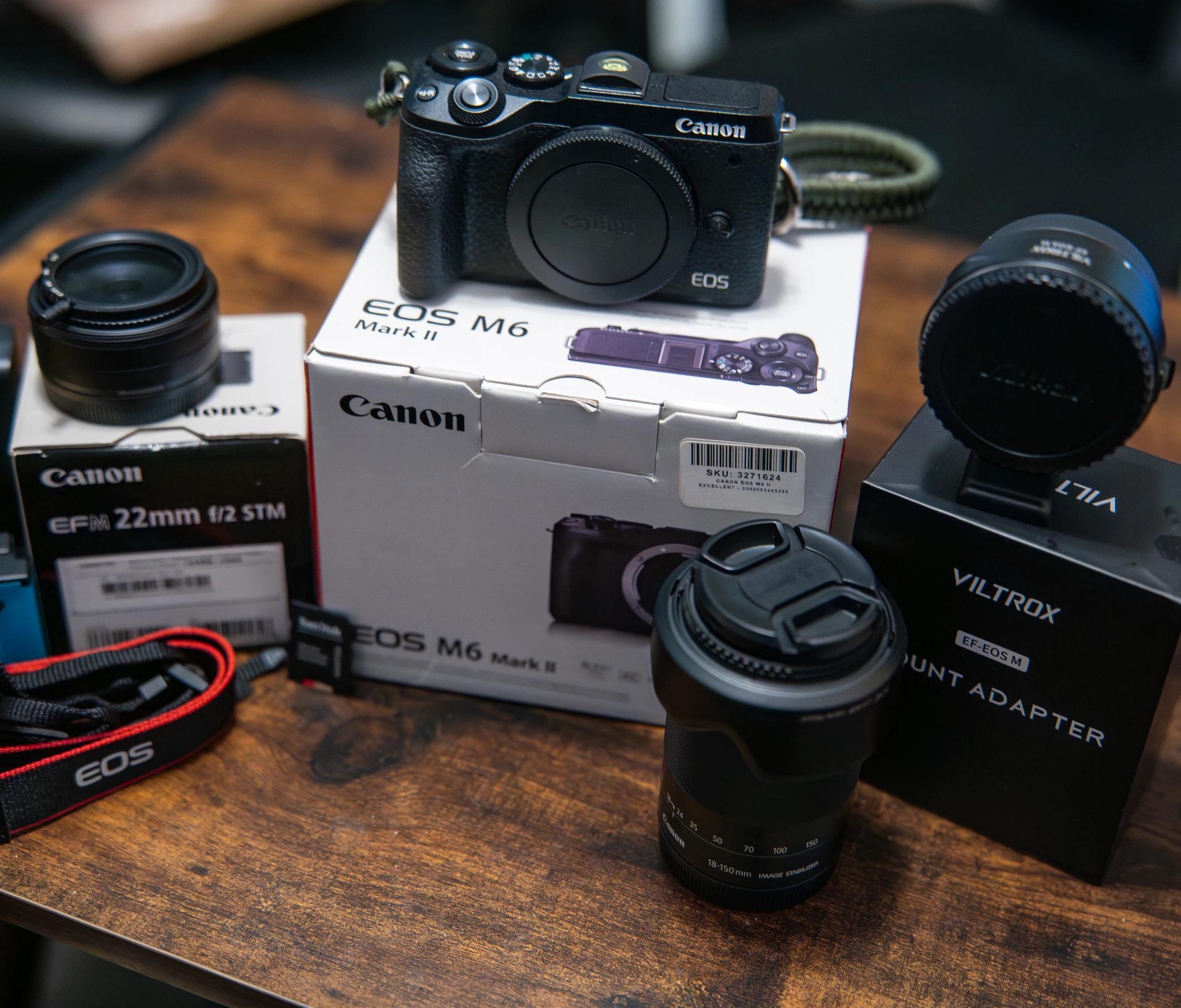 Canon EOS M6 Mark II 32.5MP w/ 2 Lenses & Accessories