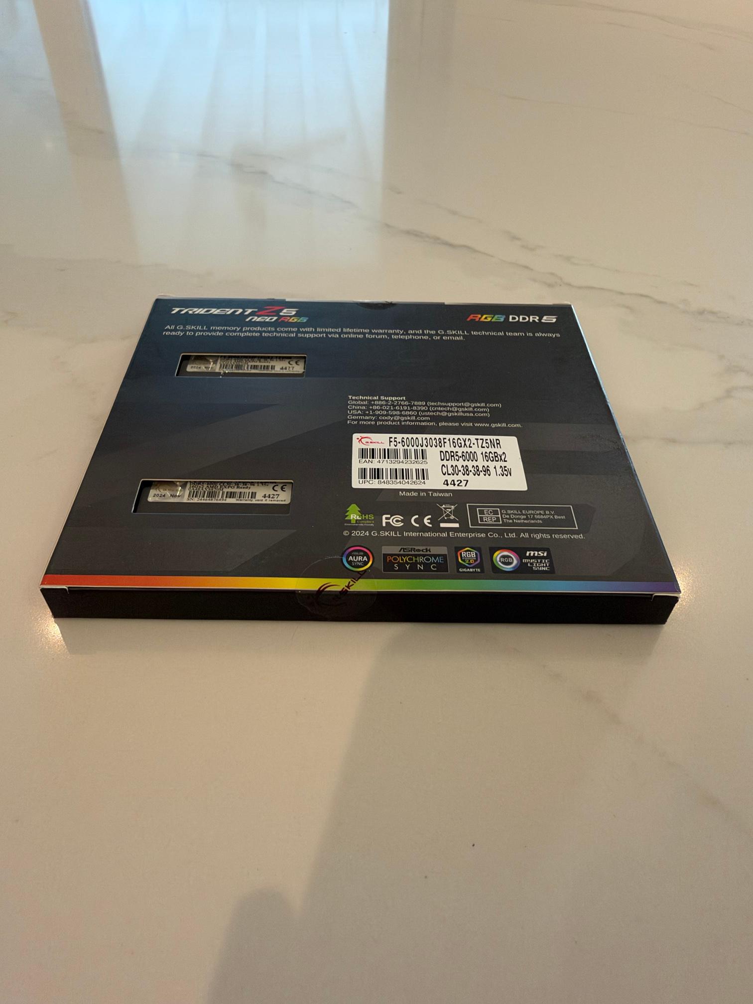 G.Skill Trident Z5 Neo RGB 32GB (2x16GB) DDR5 6000 CL30 AMD EXPO - Brand New Sealed