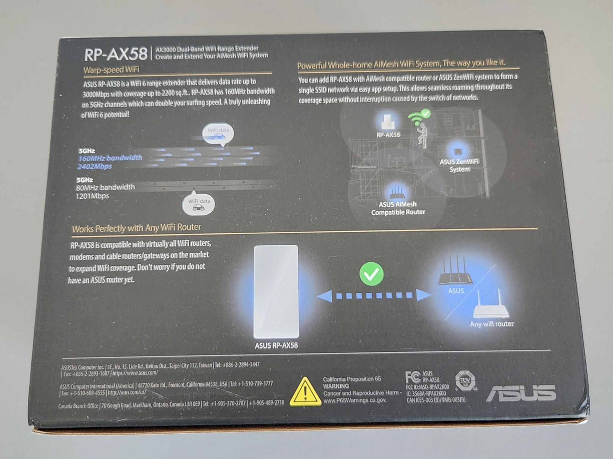 Asus RP-AX58 AX3000 WiFi 6 extender for AI Mesh gaming routers