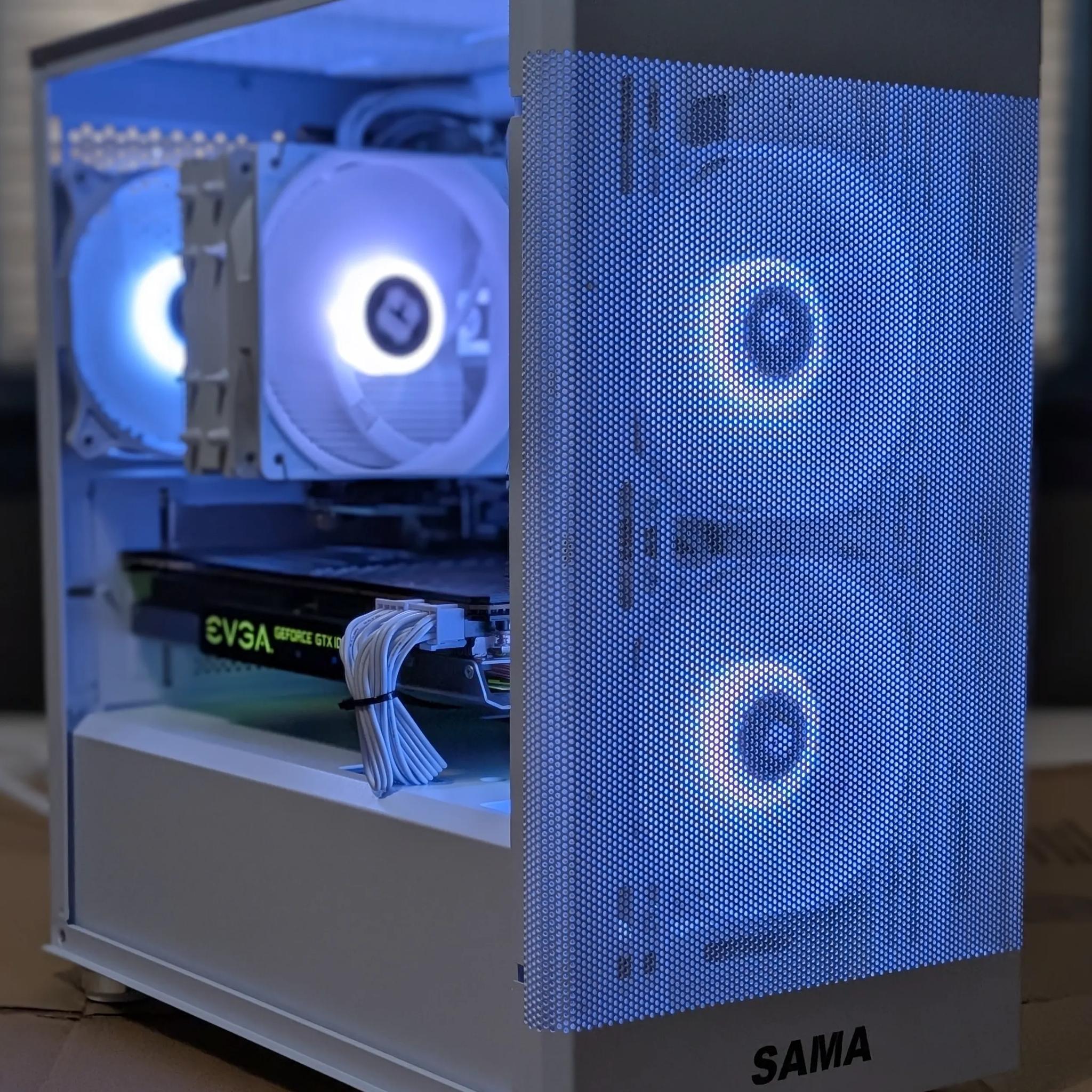 GTX 1070 Ti , Ryzen 3600, 16GB DDR4, 500 GB NVMe SSD, WiFi - White Budget Gaming PC