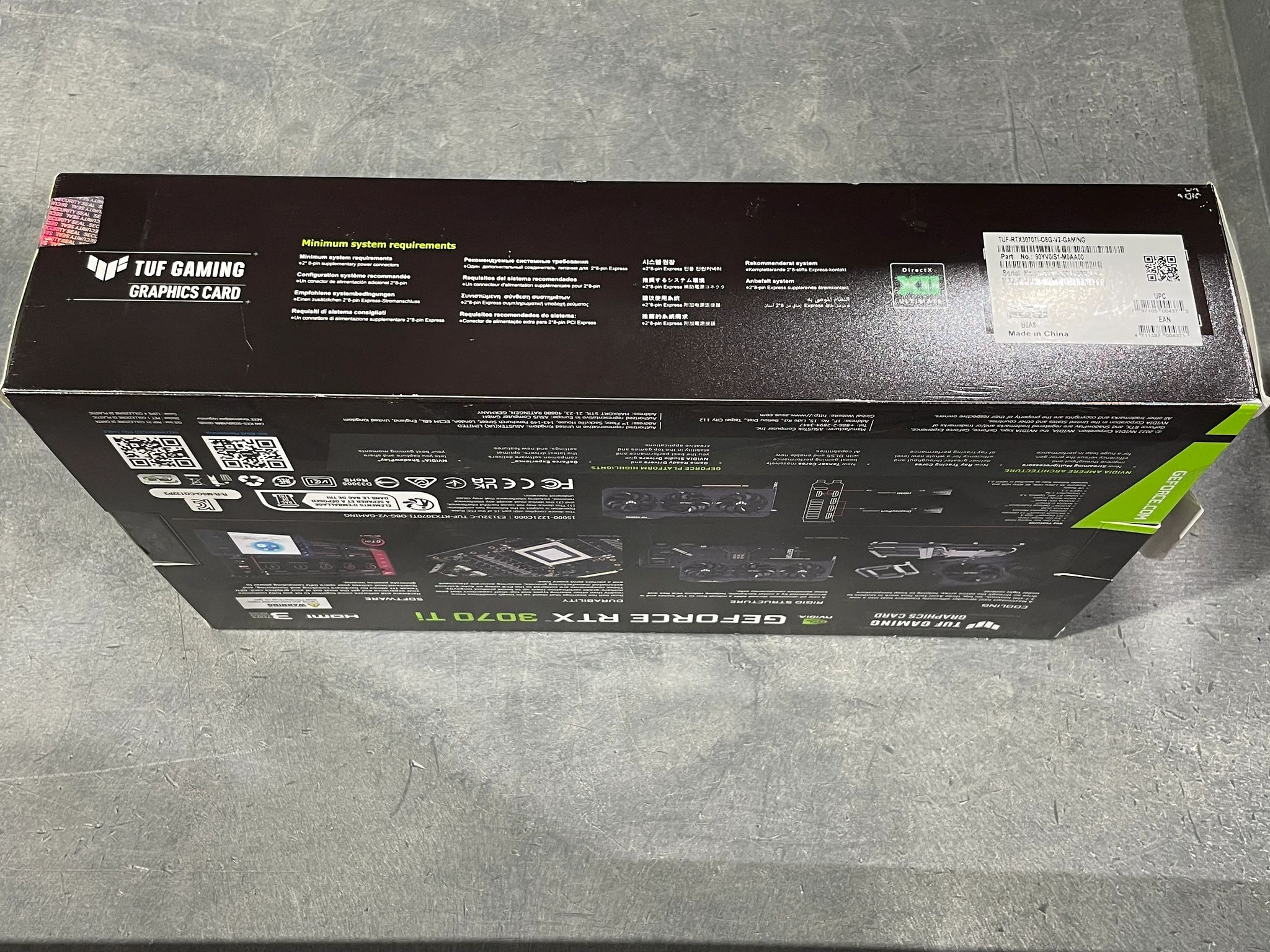 Asus RTX 3070 Ti TUF OC - PN#TUF-RTX3070TI-O8G-V2-GAMING