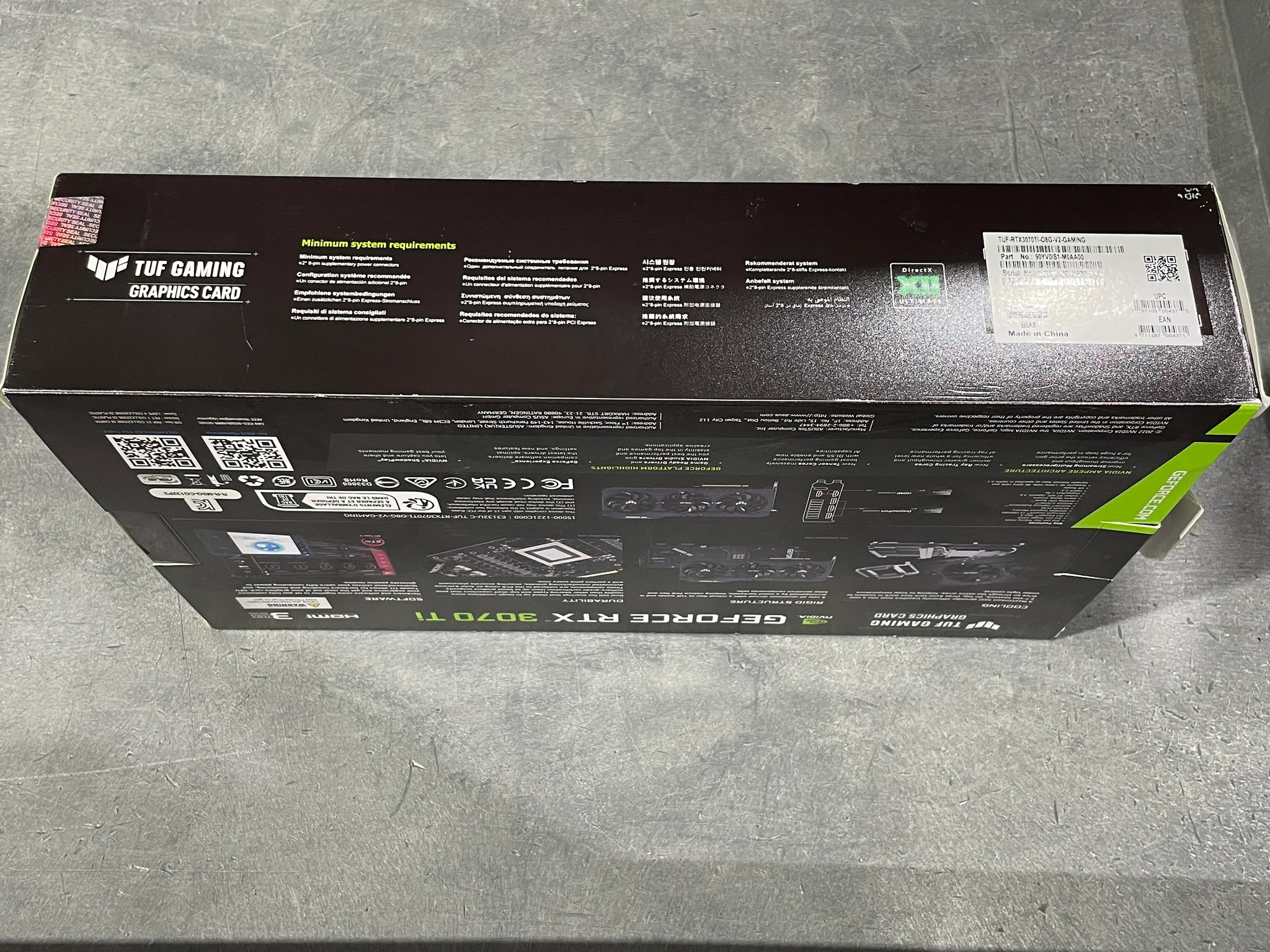 Asus RTX 3070 Ti TUF OC - PN#TUF-RTX3070TI-O8G-V2-GAMING