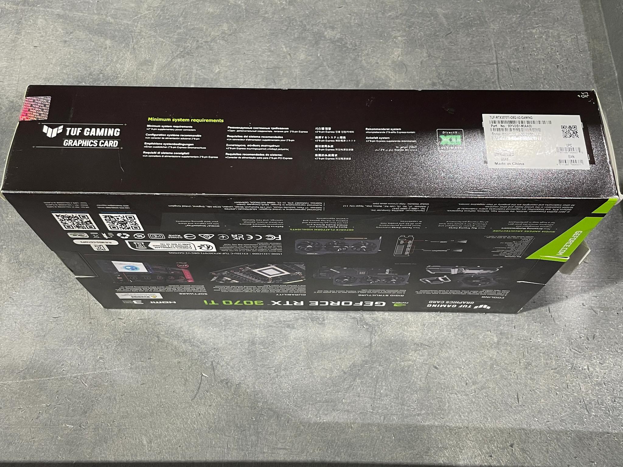 Asus RTX 3070 Ti TUF OC - PN#TUF-RTX3070TI-O8G-V2-GAMING