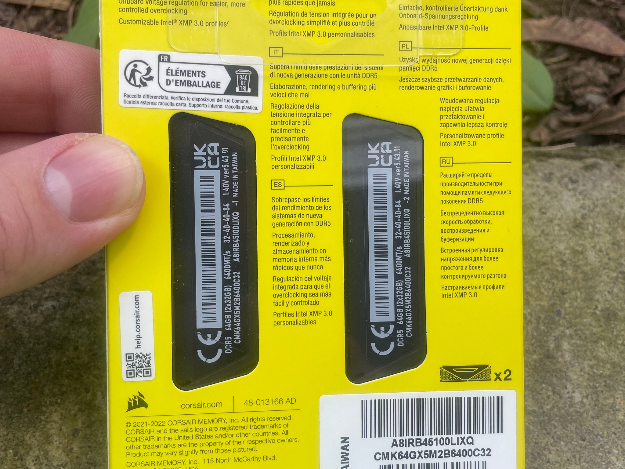 New 64GB (2x32GB) Corsair Vengeance 6400 MHz DDR5 Ram (CMK64GX5M2B6400C32)