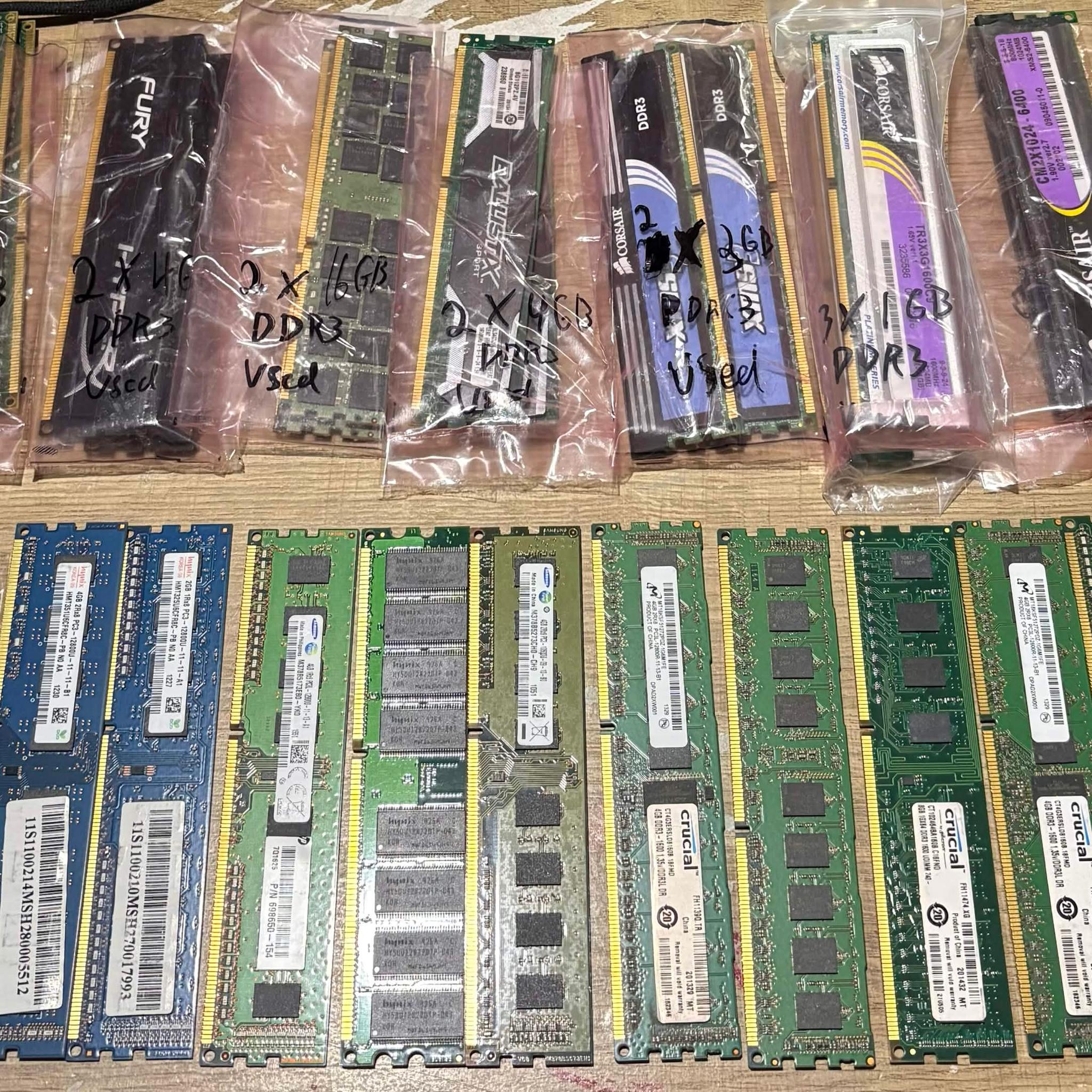 DDR3 & DDR2 Desktop RAM Lot | Corsair, Kingston HyperX, Crucial, Samsung, Hynix & More