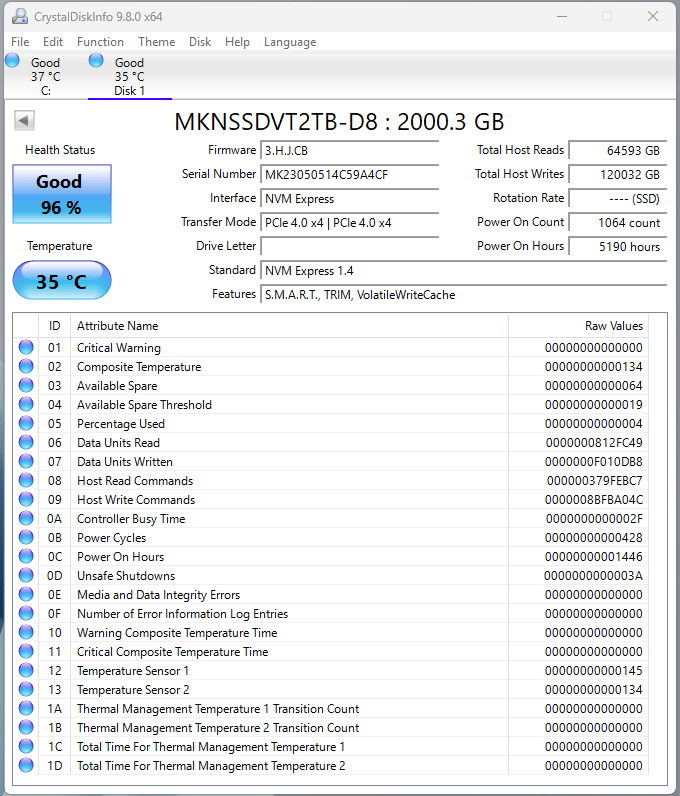 Mushkin Enhanced Vortex M.2 2280 2TB (SSD)