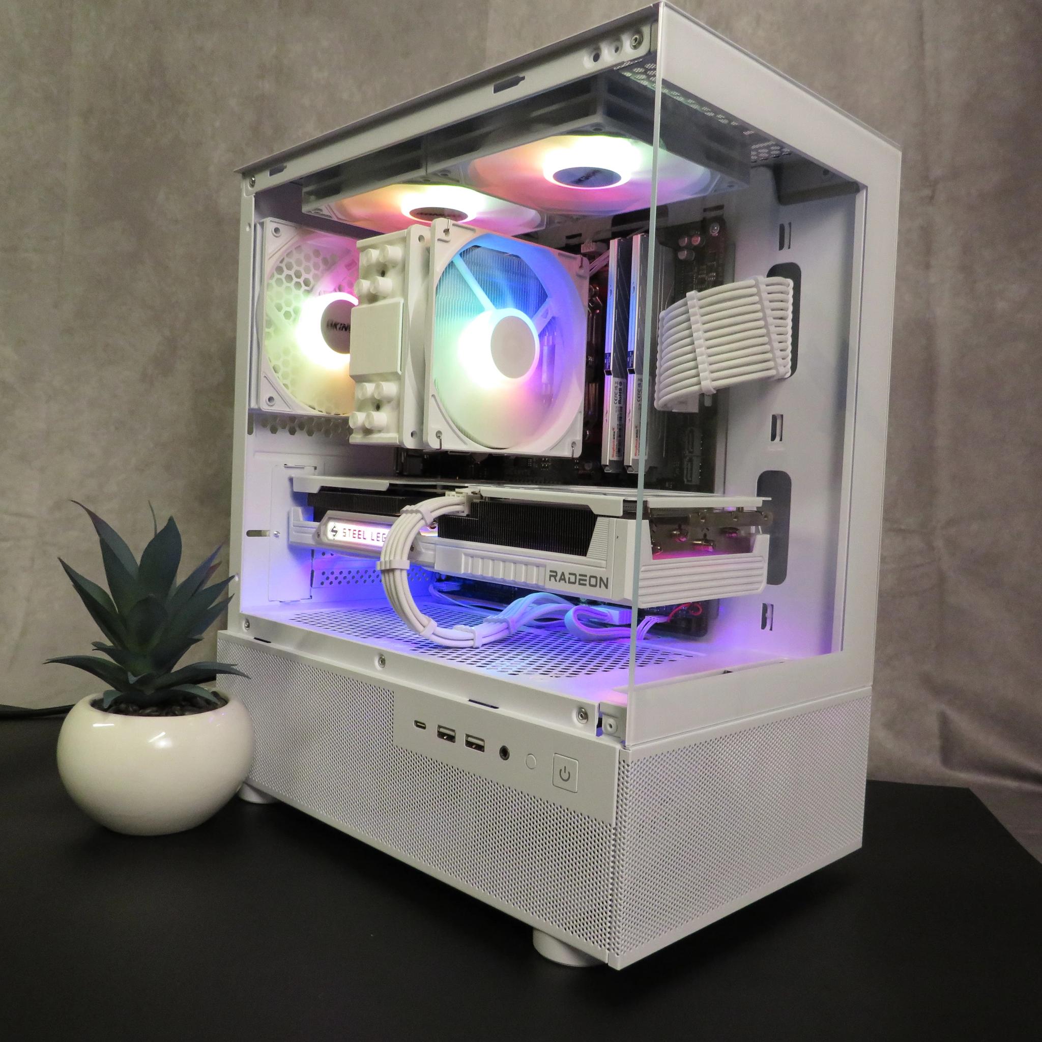 RX 9060 XT in White! Ryzen 5 5600X + ASRock Steel Legend RX 9060XT + 32 GB DDR4 + 1 TB NVME