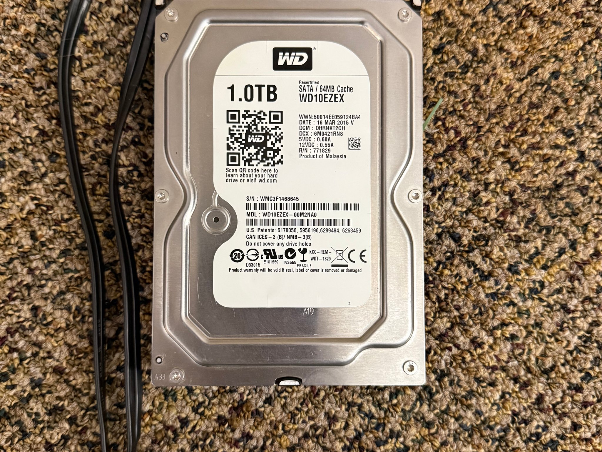 Western Digital 1TB WD Blue PC Internal Hard Drive HDD  - WD10EZEX