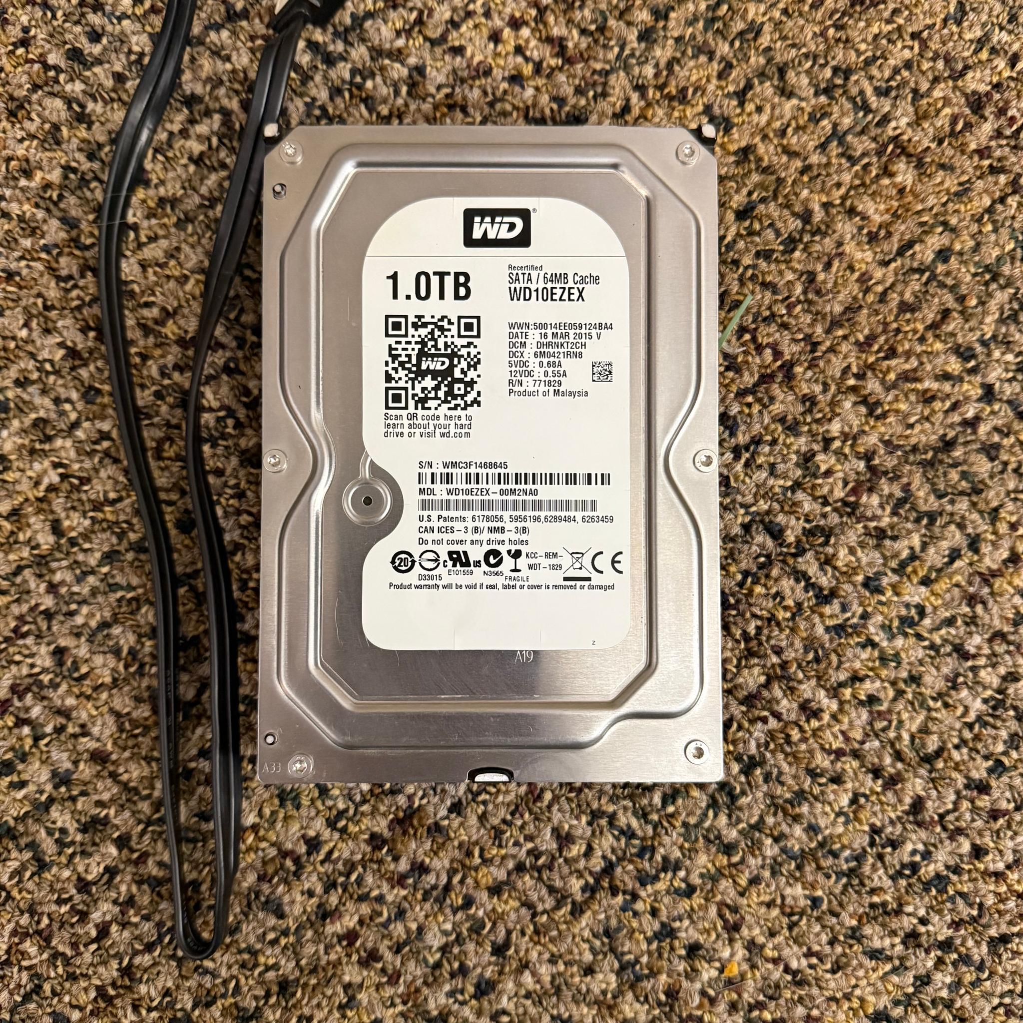 Western Digital 1TB WD Blue PC Internal Hard Drive HDD  - WD10EZEX