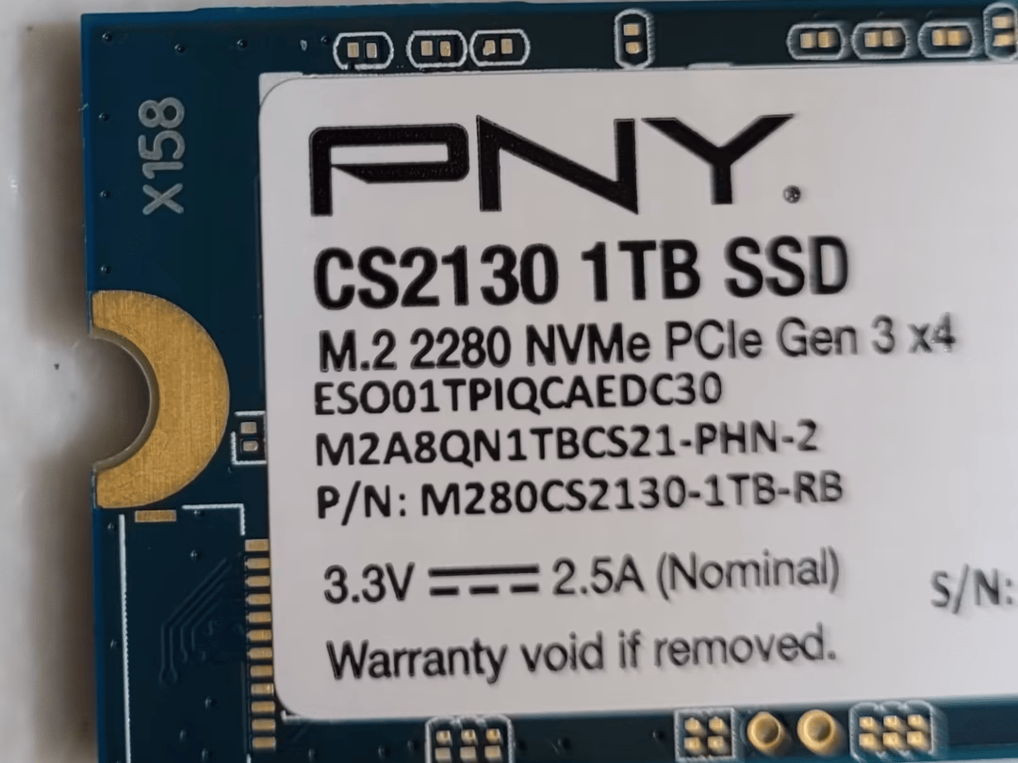 PNY CS2130 1 TB M.2 PCIe NVMe Gen3 x4 SSD, Read up to 3,500 - M280CS2130-1TB-RB