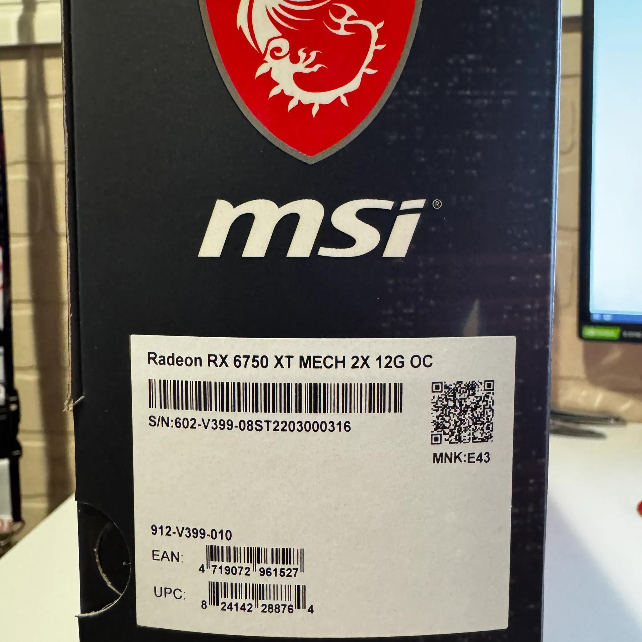 MSI Mech 2X/AMD Radeon RX 6750XT