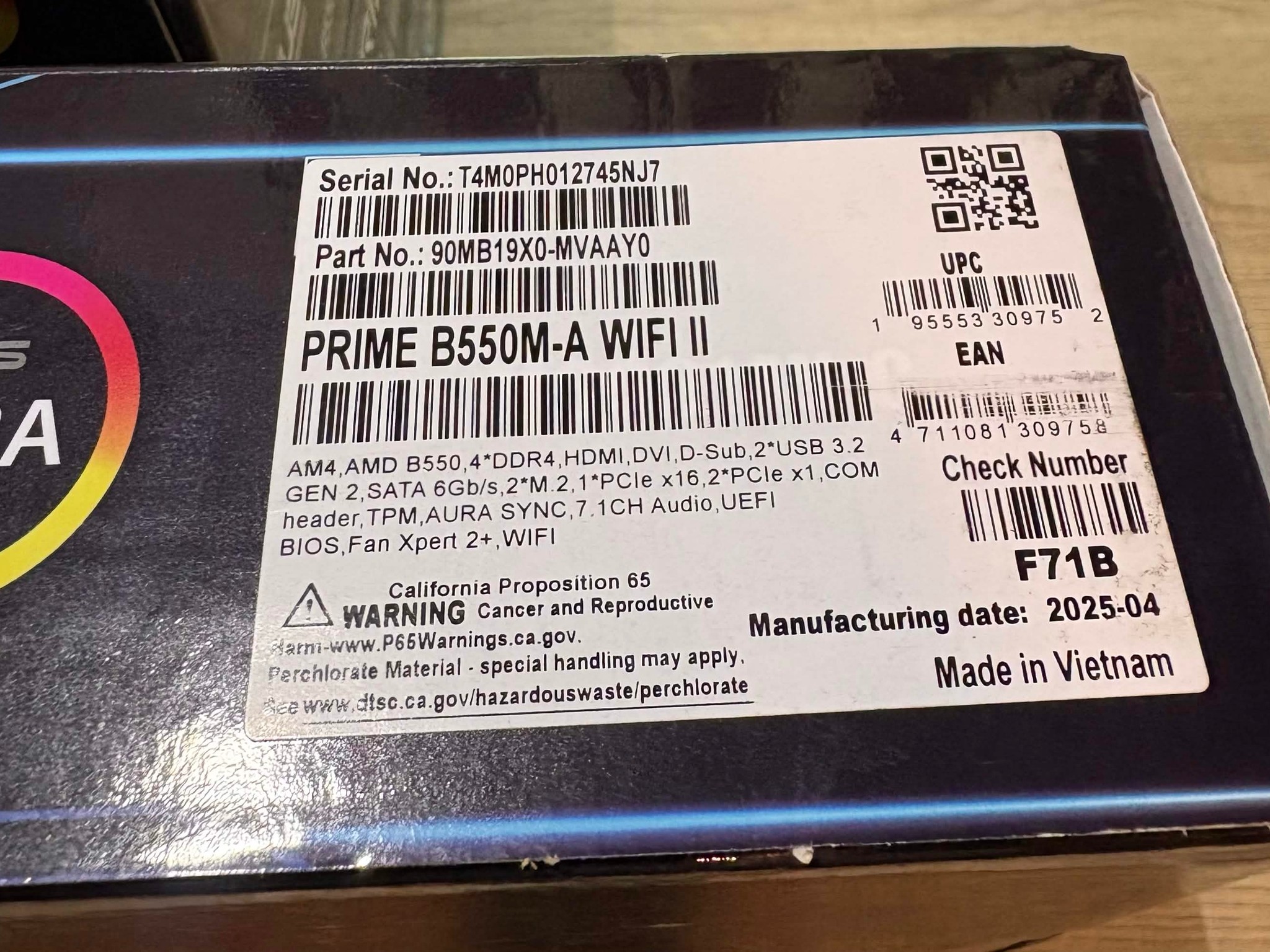ASUS Prime B550M-A WIFI II (NEW IN BOX)