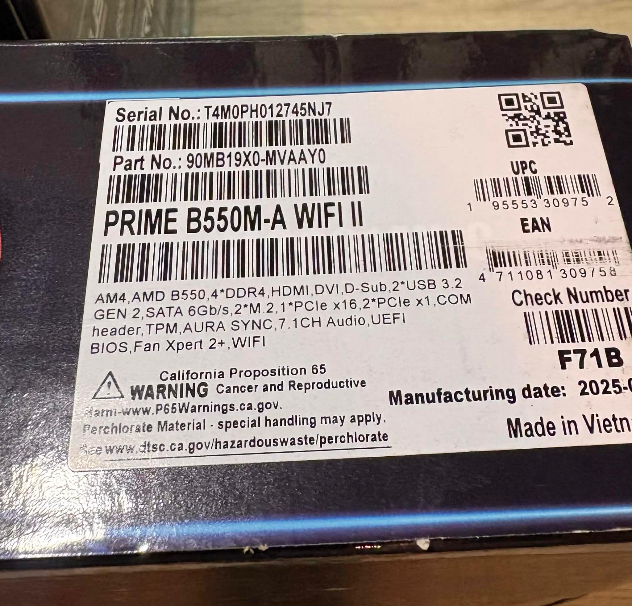 ASUS Prime B550M-A WIFI II (NEW IN BOX)