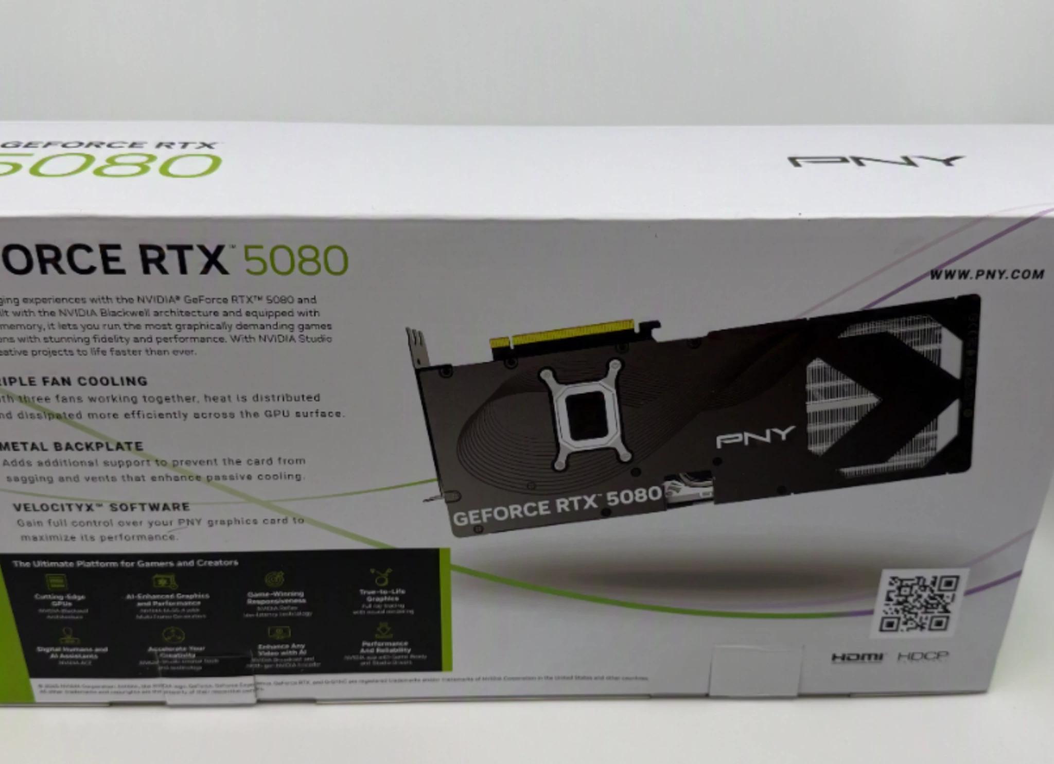 BNIB PNY Geforce RTX 5080 Triple Fan OC