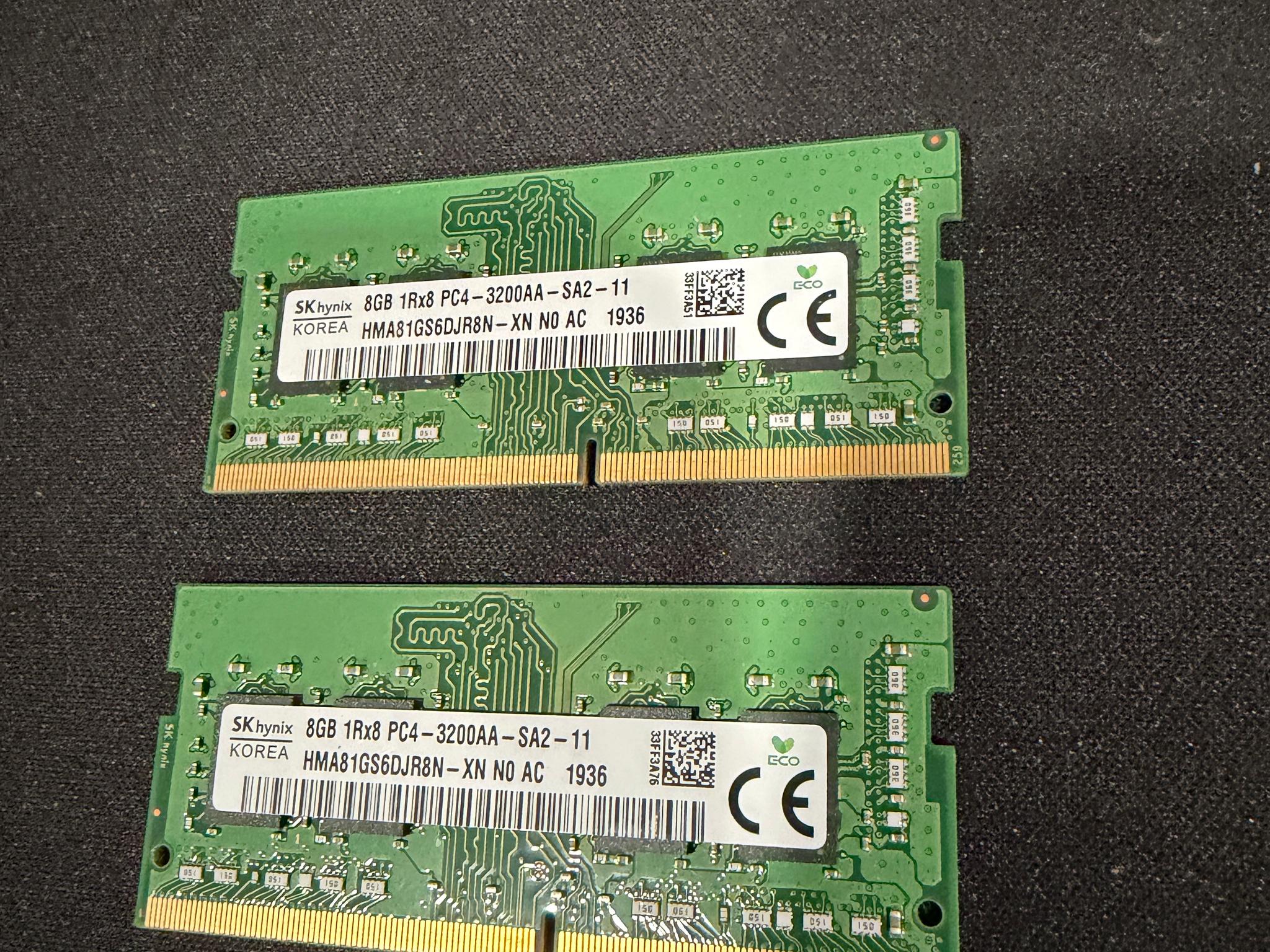 16Gb (2x8) SK Hynix 3200mhz So-Dimm Ram