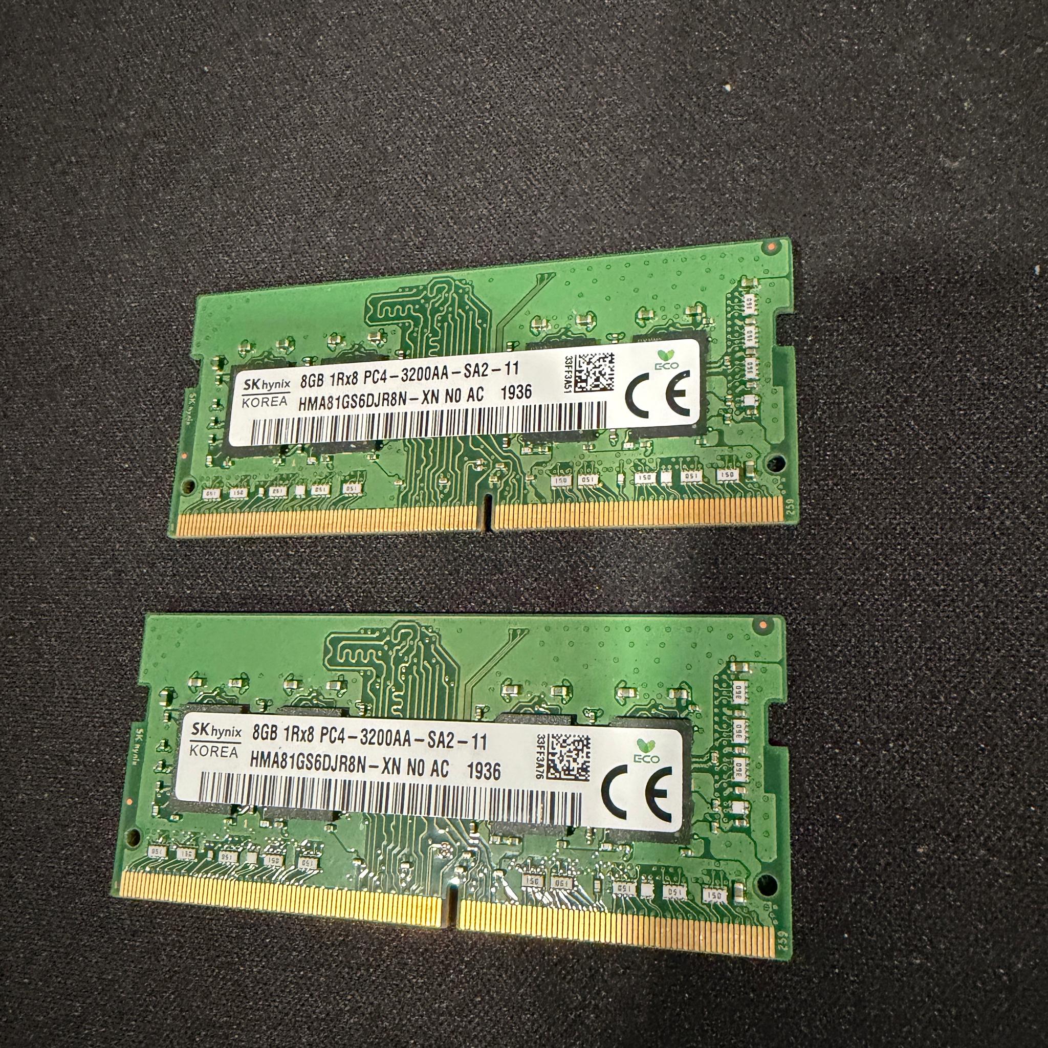16Gb (2x8) SK Hynix 3200mhz So-Dimm Ram