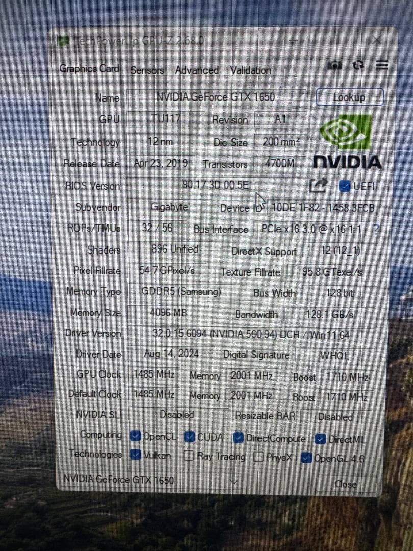 Gigabyte GTX 1650 4GB Graphics Card