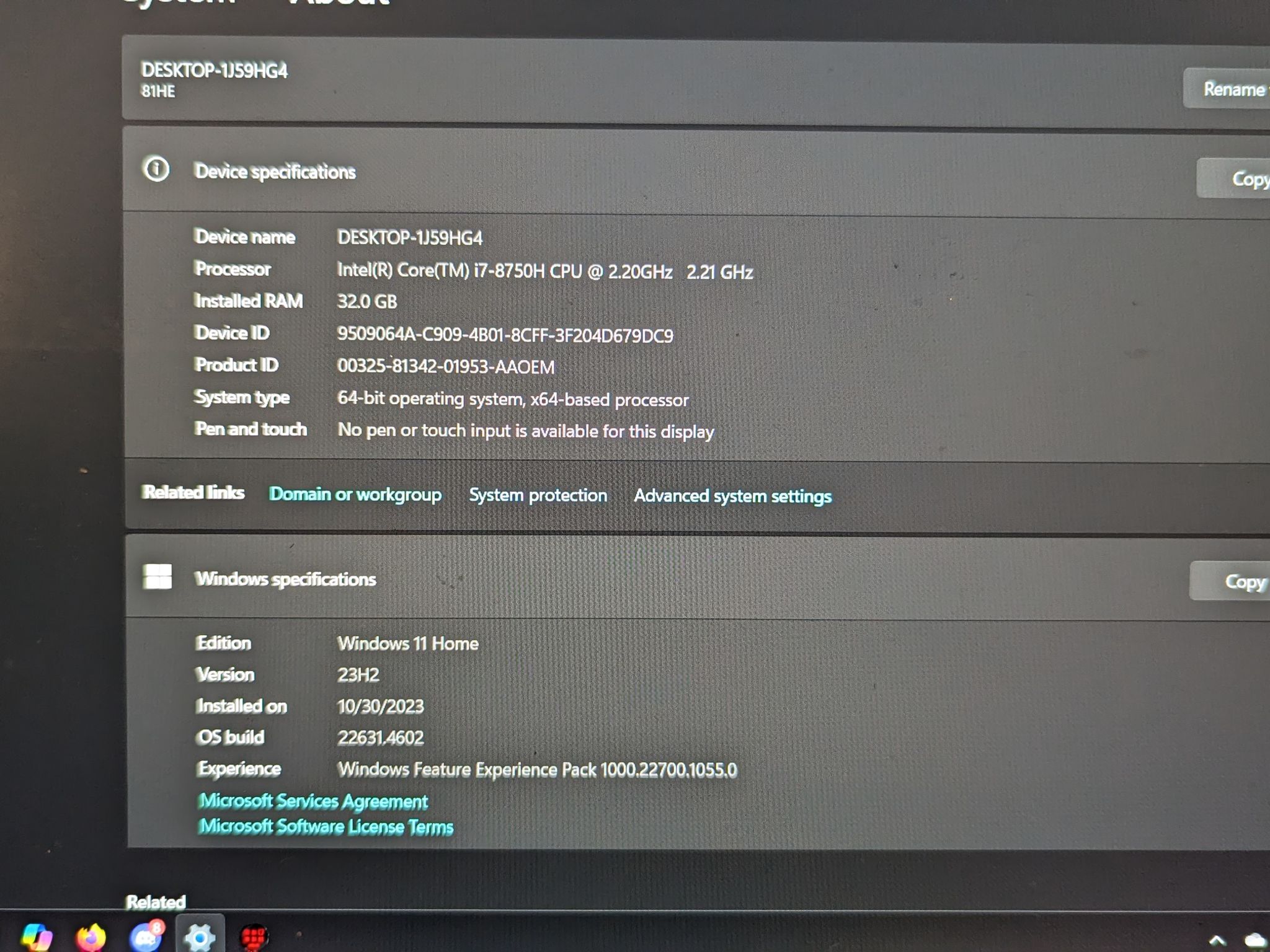 Intel Core i7 Lenovo Legion y740-15ichg
