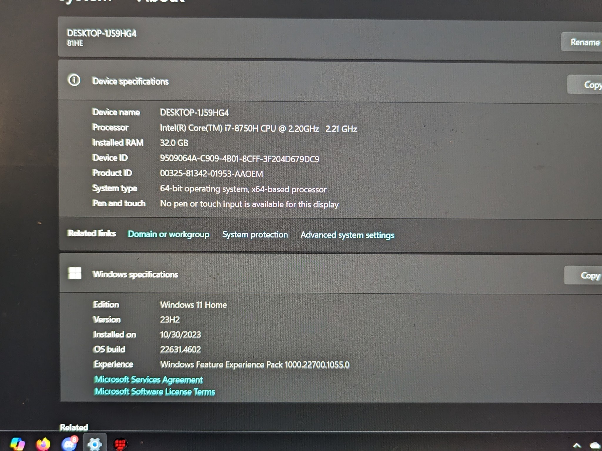Intel Core i7 Lenovo Legion y740-15ichg