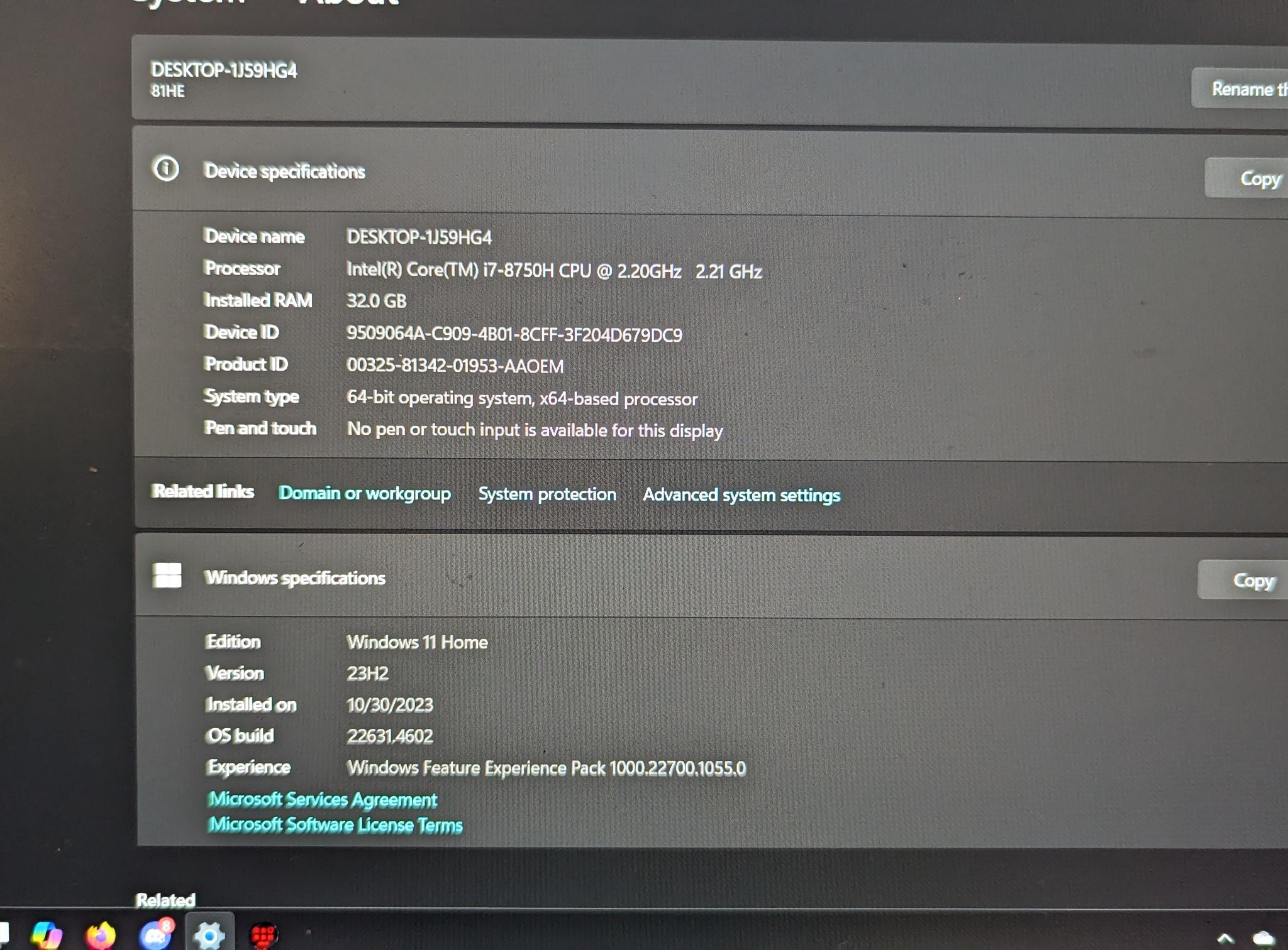 Intel Core i7 Lenovo Legion y740-15ichg