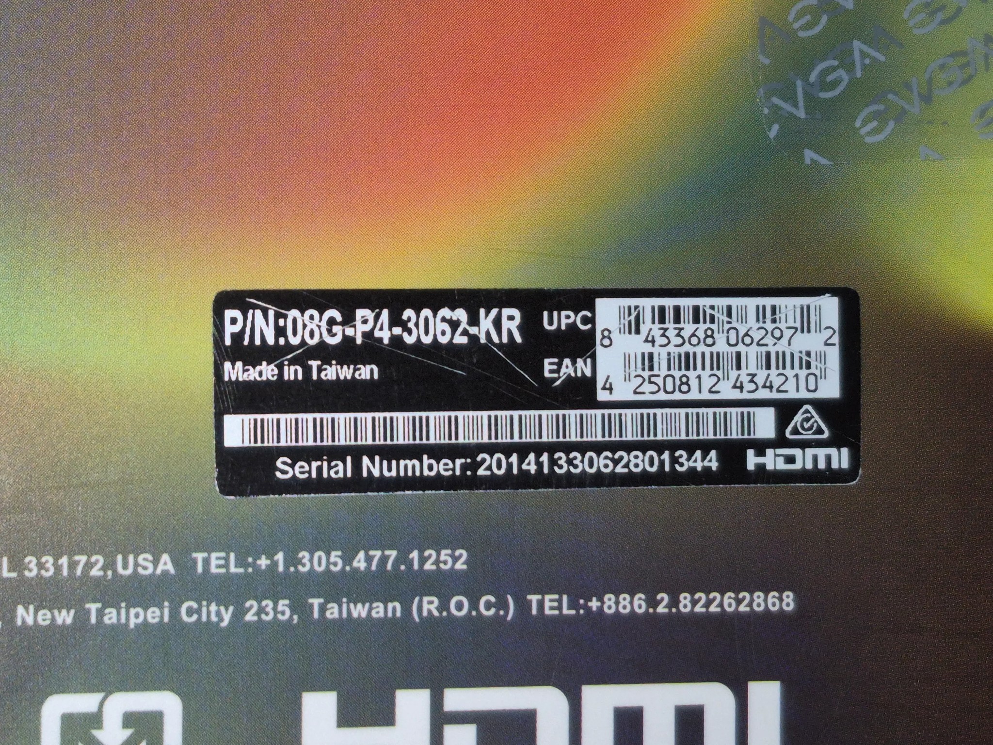Nvidia RTX 2060 Super 8GB DDR6 (Retail EVGA GeForce RTX 2060 SUPER SC BLACK GAMING 08G-P4-3062-KR)