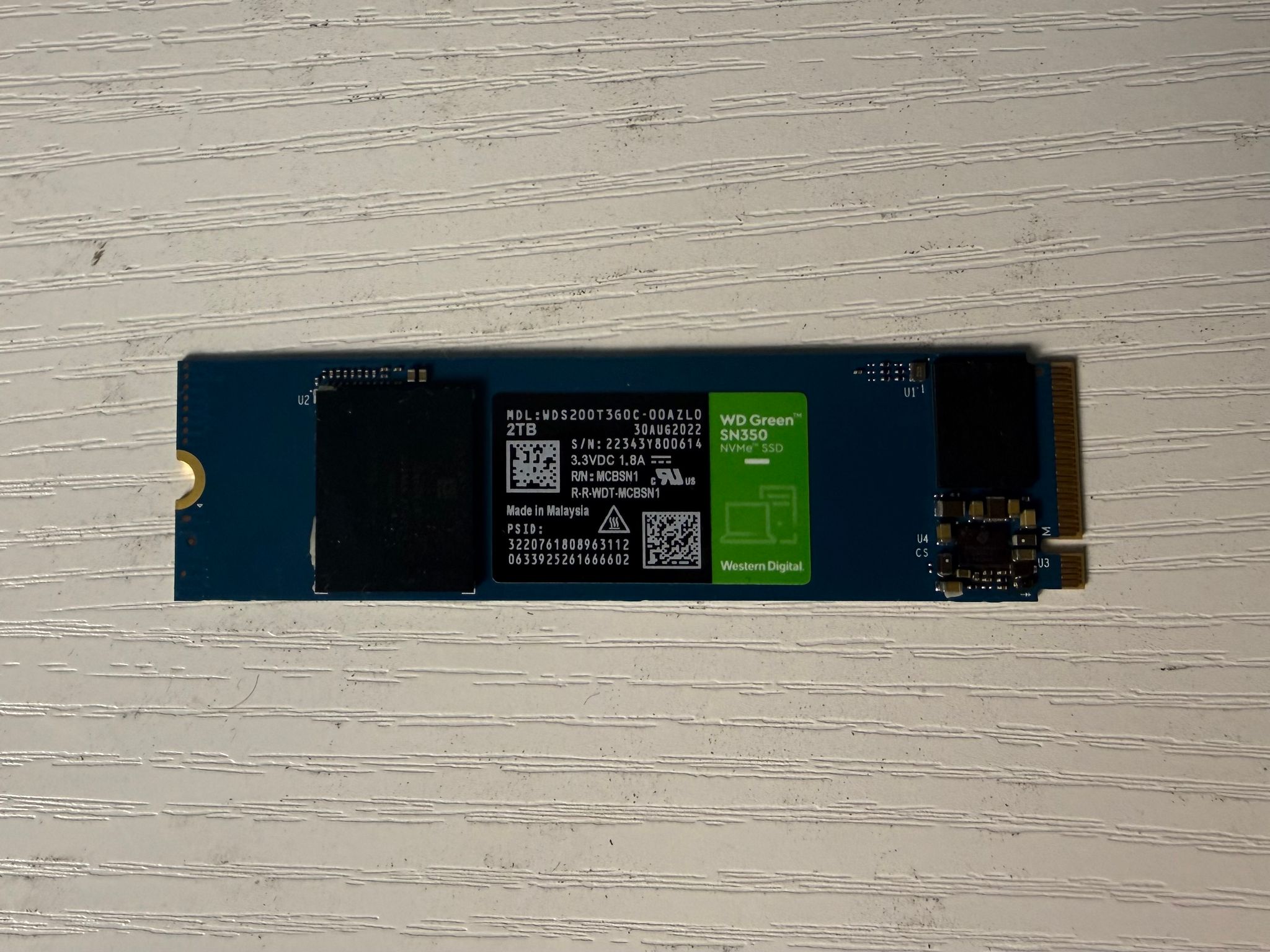 Western Digital WD Green SN350 2TB NVME SSD