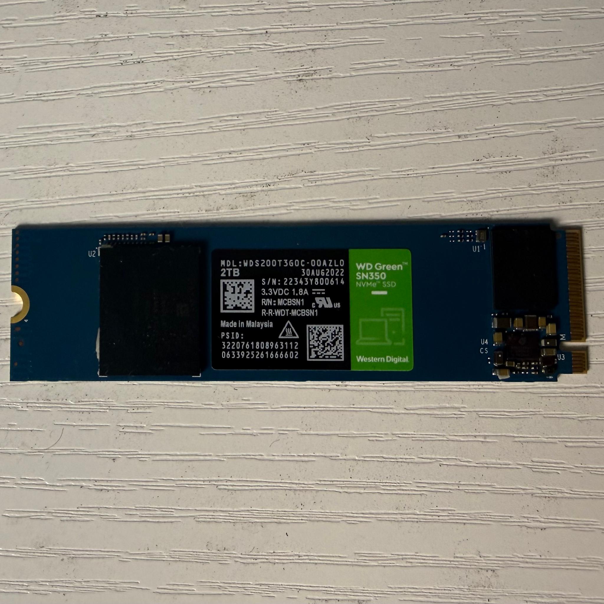Western Digital WD Green SN350 2TB NVME SSD