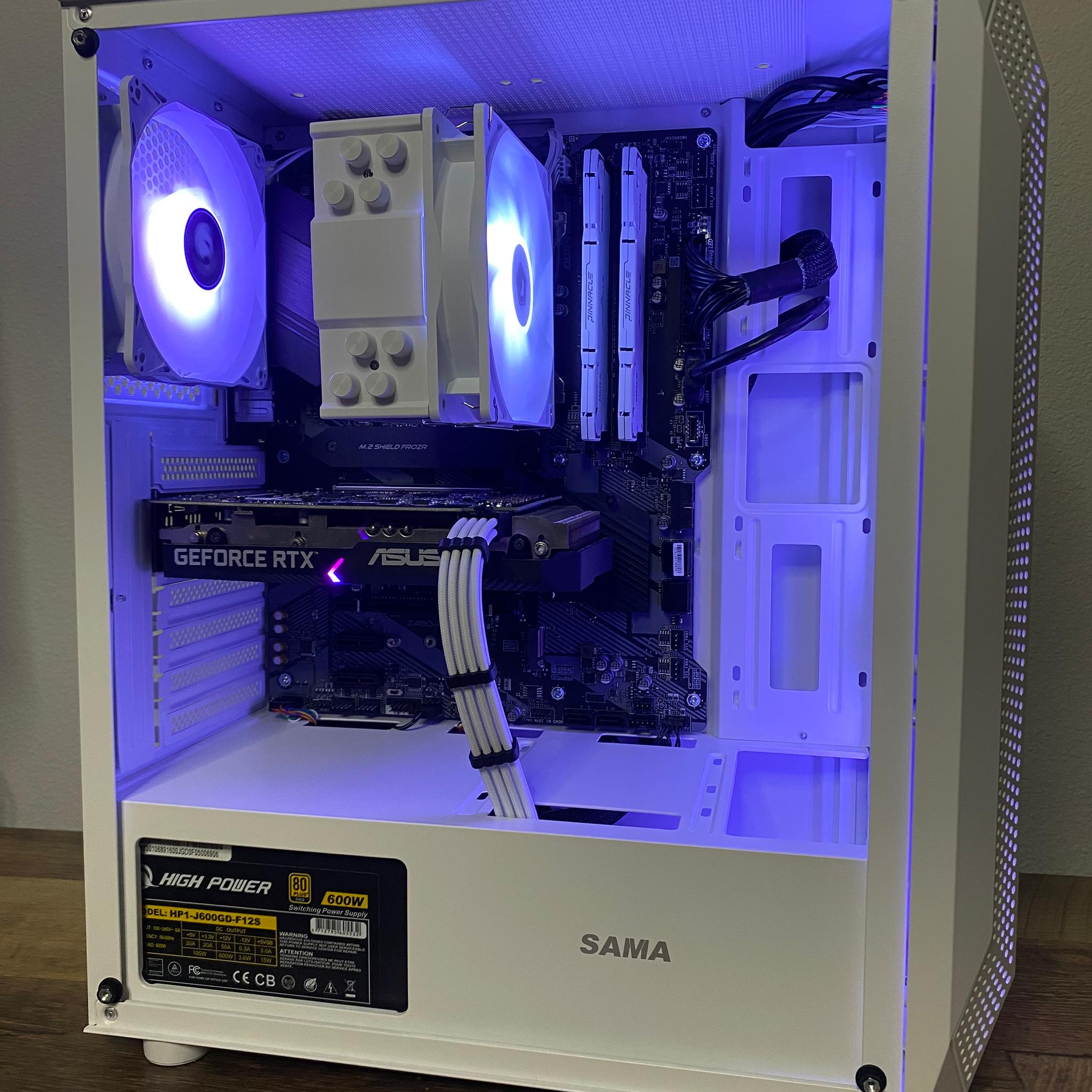 Gaming PC 4K - RTX 2070 8GB Nvidia - i3 10100F intel - 16GB 3200mhz ram - 500GB NVMe - ARGB - White