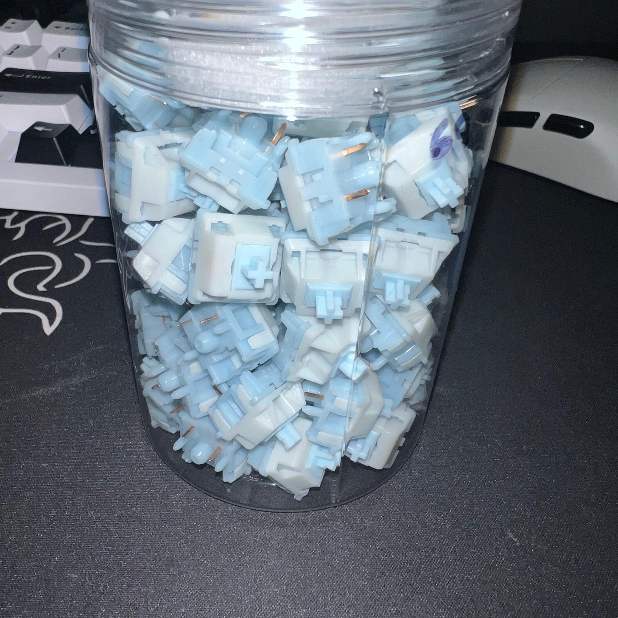 Kinetic Labs Cloud Water V2 Keyboard Switches & Fekker White MarbleKeyboard Switches Bundle