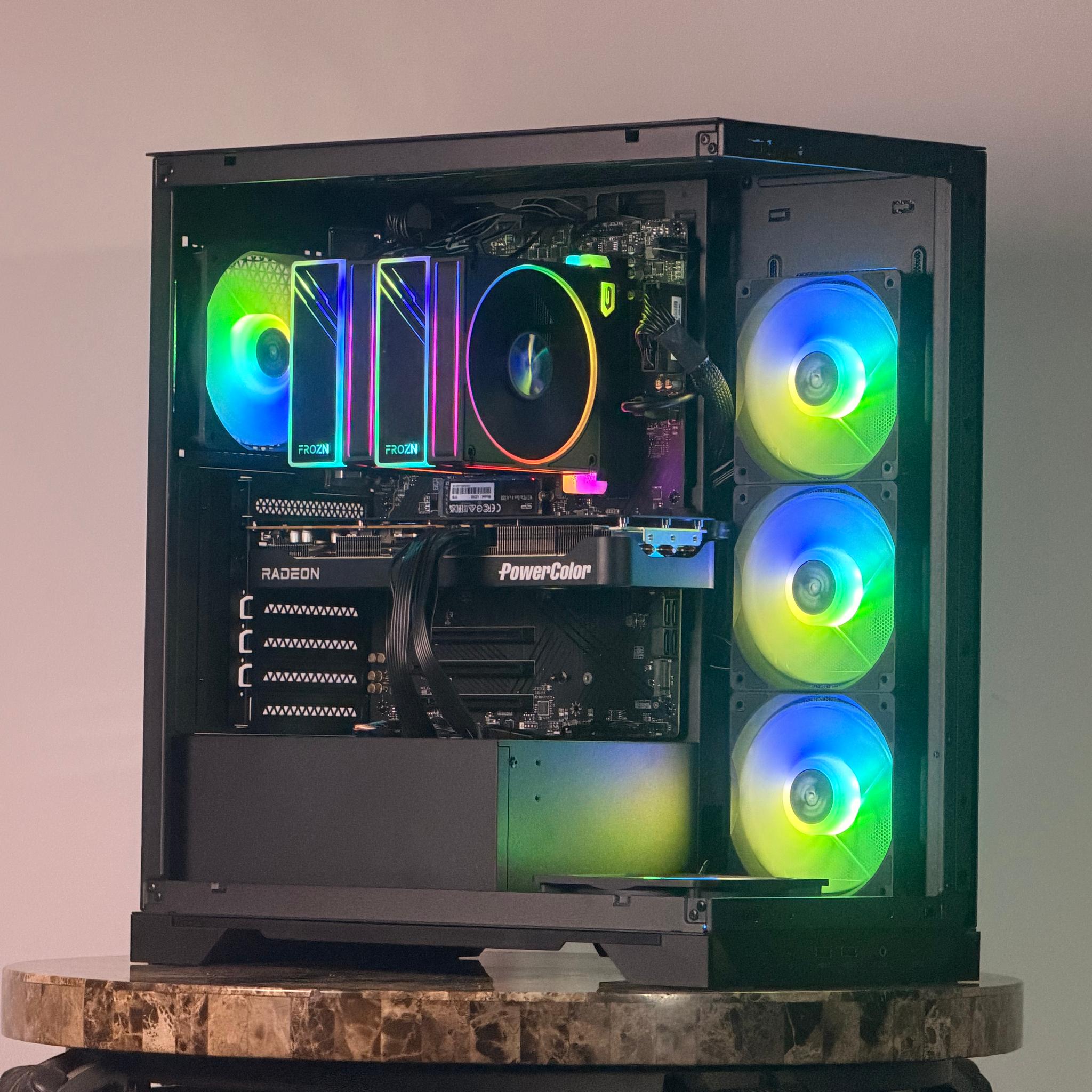 FREE SHIPPING 🖤 🌈 Black RGB Gaming PC | RX 9070 16 GB | Ryzen 5 7600x | 1TB SSD | 32 GB DDR5