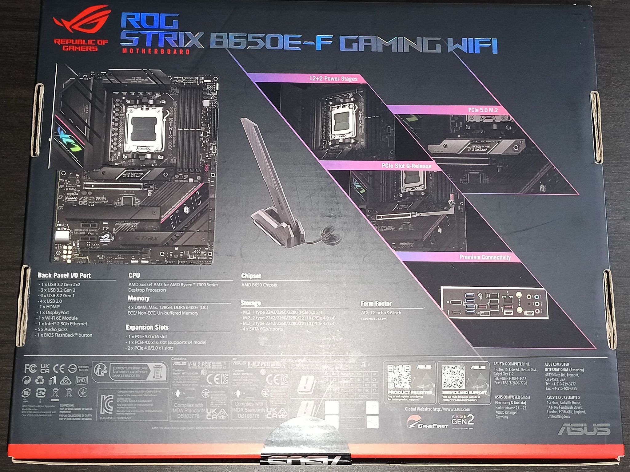 ASUS ROG Strix B650E-F Gaming WiFi AM5 ATX Motherboard DDR5 PCIe 5.0 Sealed