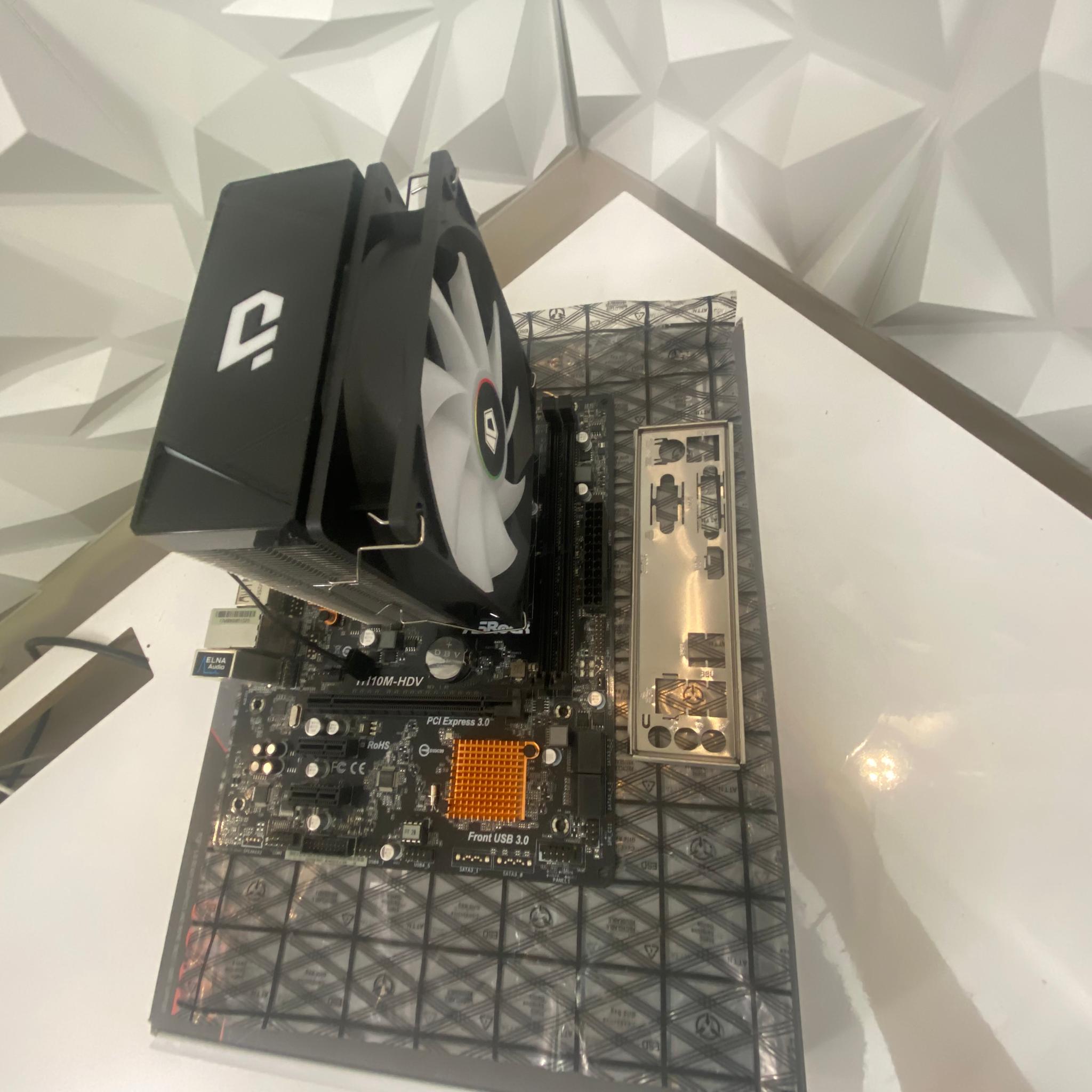 ASRock H110M-HDV Micro-ATX Motherboard + RGB CPU Cooler (AS-IS / No Display)