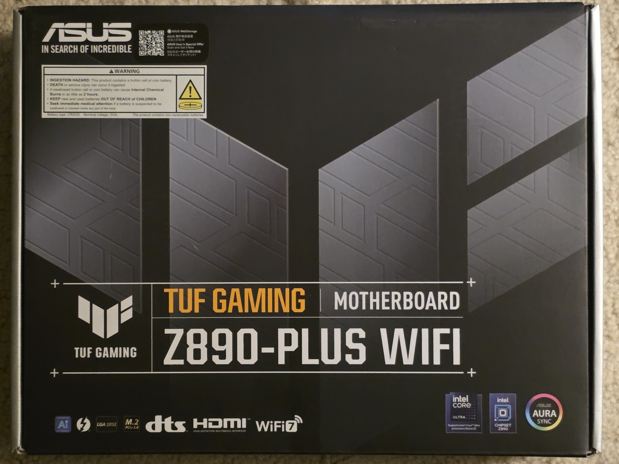 ASUS TUF GAMING Z890-PLUS WIFI 7 LGA 1851 ATX Motherboard Brand New Sealed