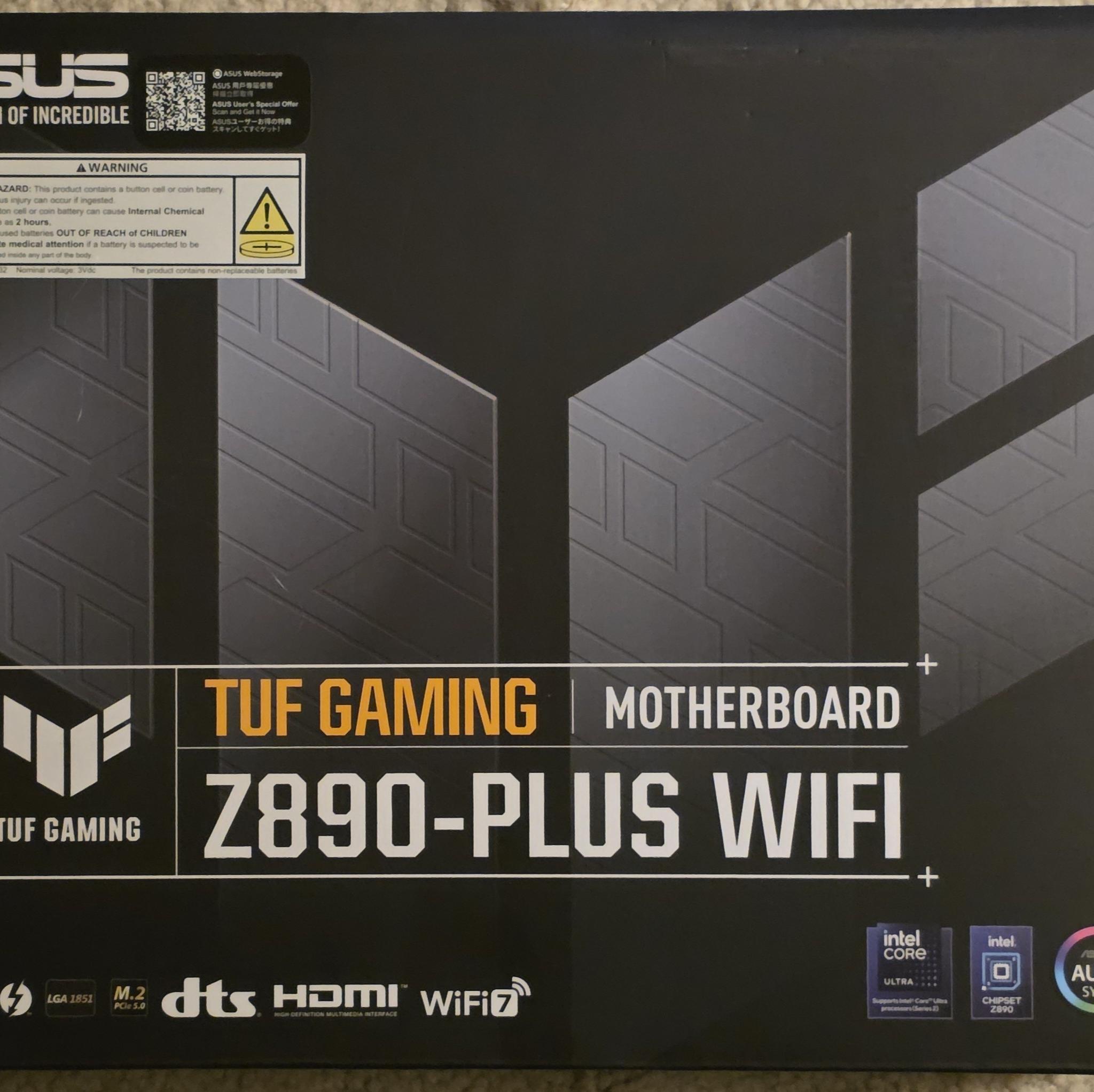ASUS TUF GAMING Z890-PLUS WIFI 7 LGA 1851 ATX Motherboard Brand New Sealed