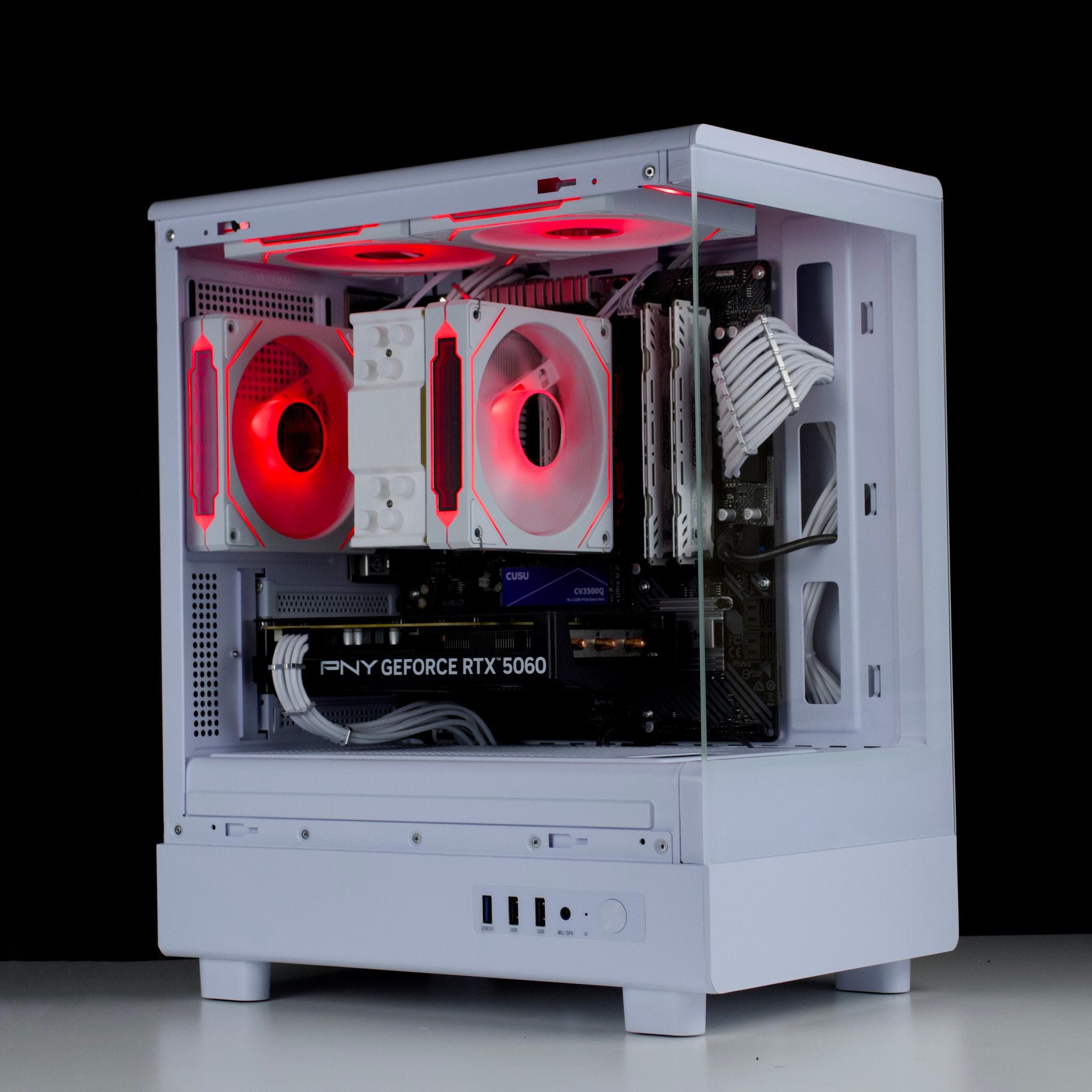 🧊❄️🧊 White Gaming PC – RTX 5060, Ryzen 5 5500, 16GB RAM, 1TB SSD - WiFi 🧊❄️🧊