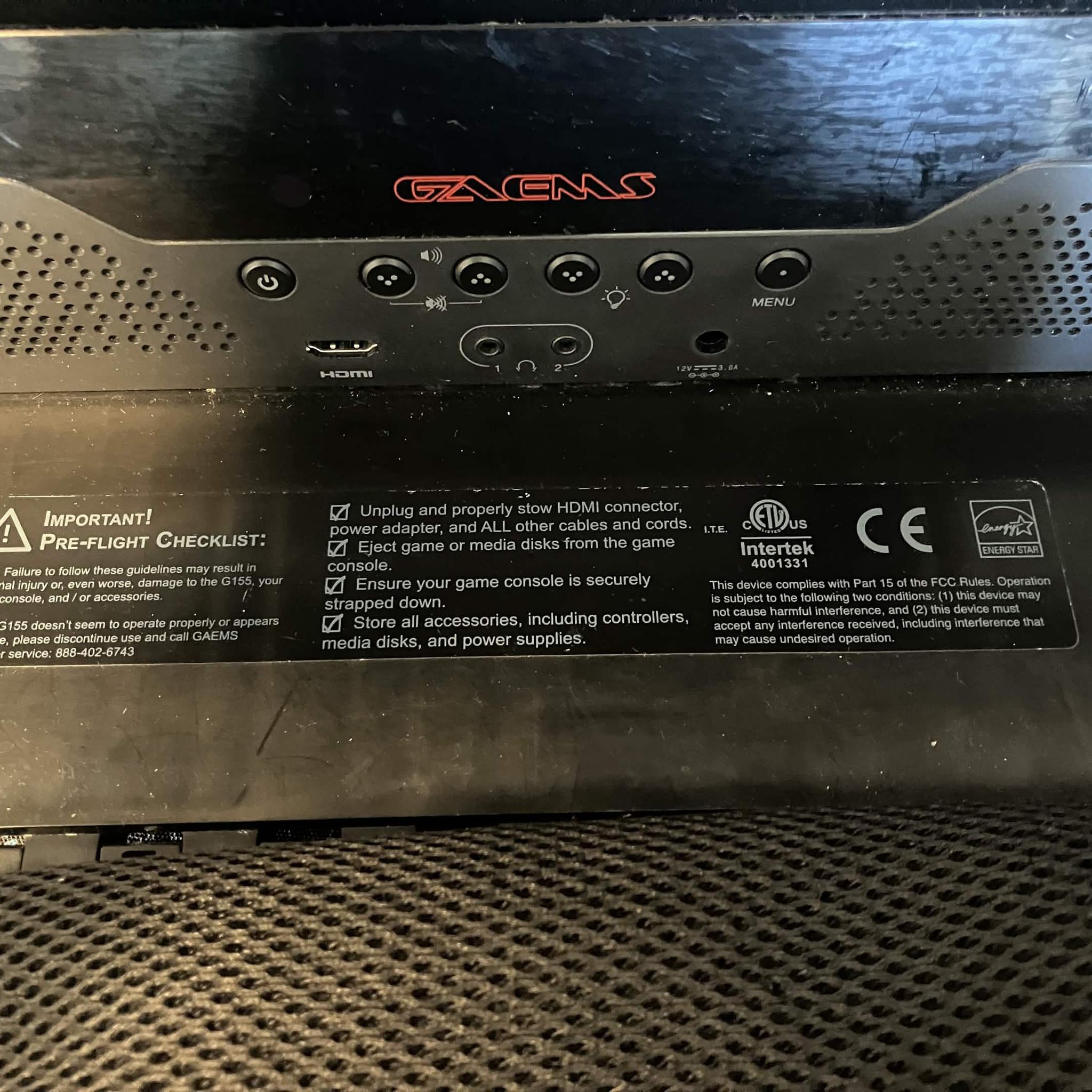 GAEMS G155 Sentry Portable Gaming Monitor, Travel Case, with Speakers