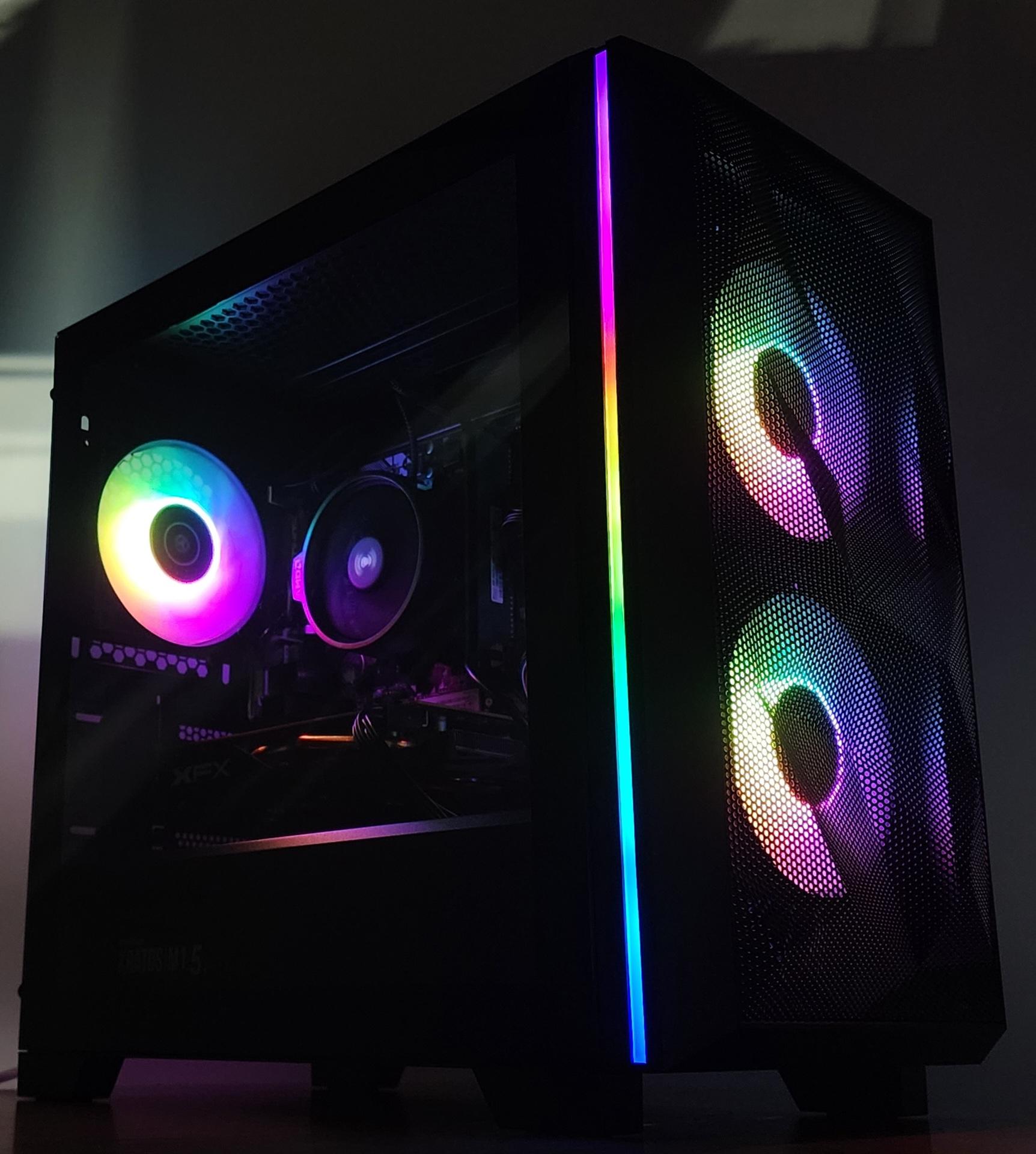 Gaming PC Ryzen 5 3600 16GB RAM 256GB SSD + 1TB HDD RX 470 8GB Win11 Computer