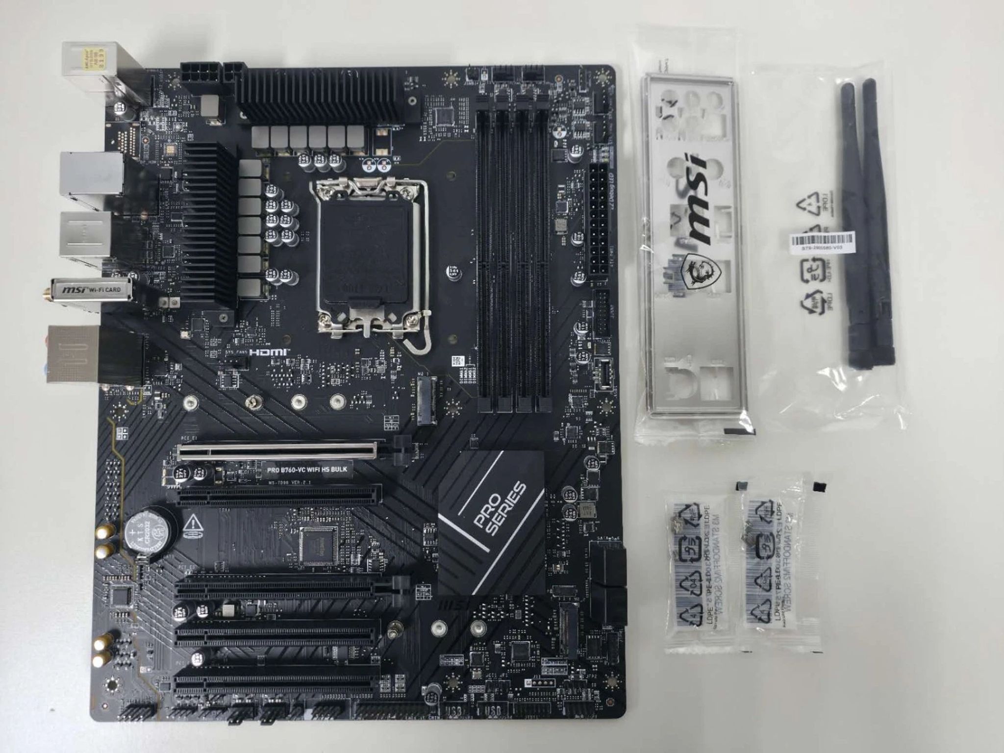 MSI PRO B760-VC WIFI Intel ATX DDR5 Motherboard Original accessories I/O shield