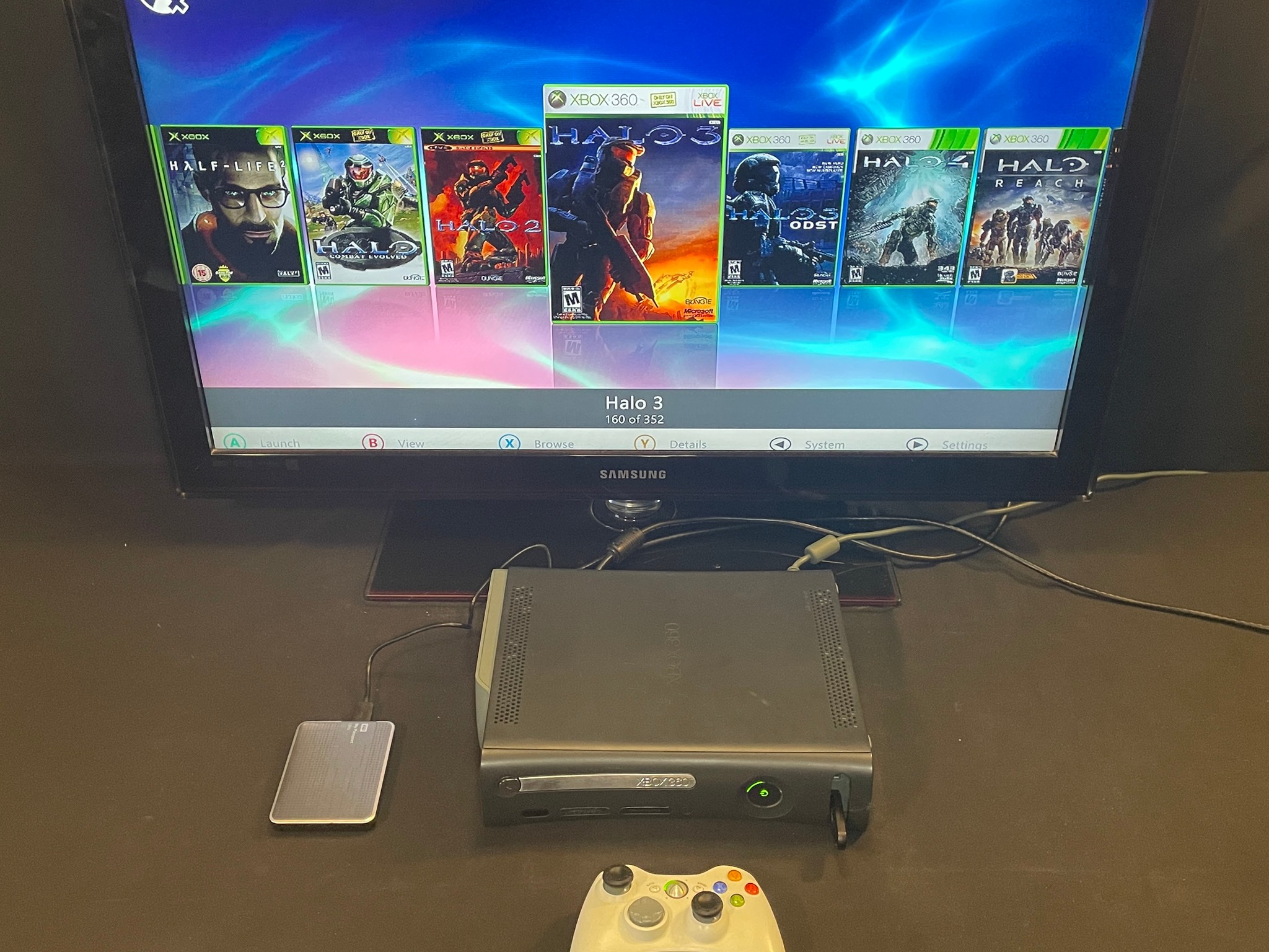 Xbox 360 500gb Internal Drive + 1TB External Drive With Accessories