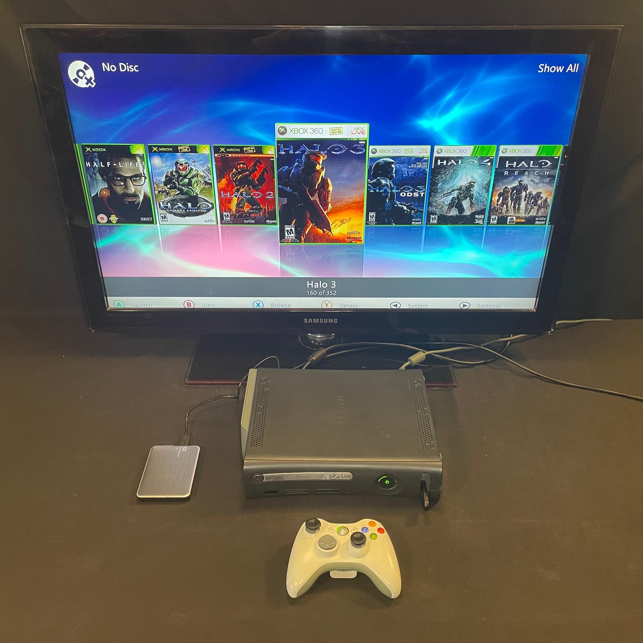 Xbox 360 500gb Internal Drive + 1TB External Drive With Accessories