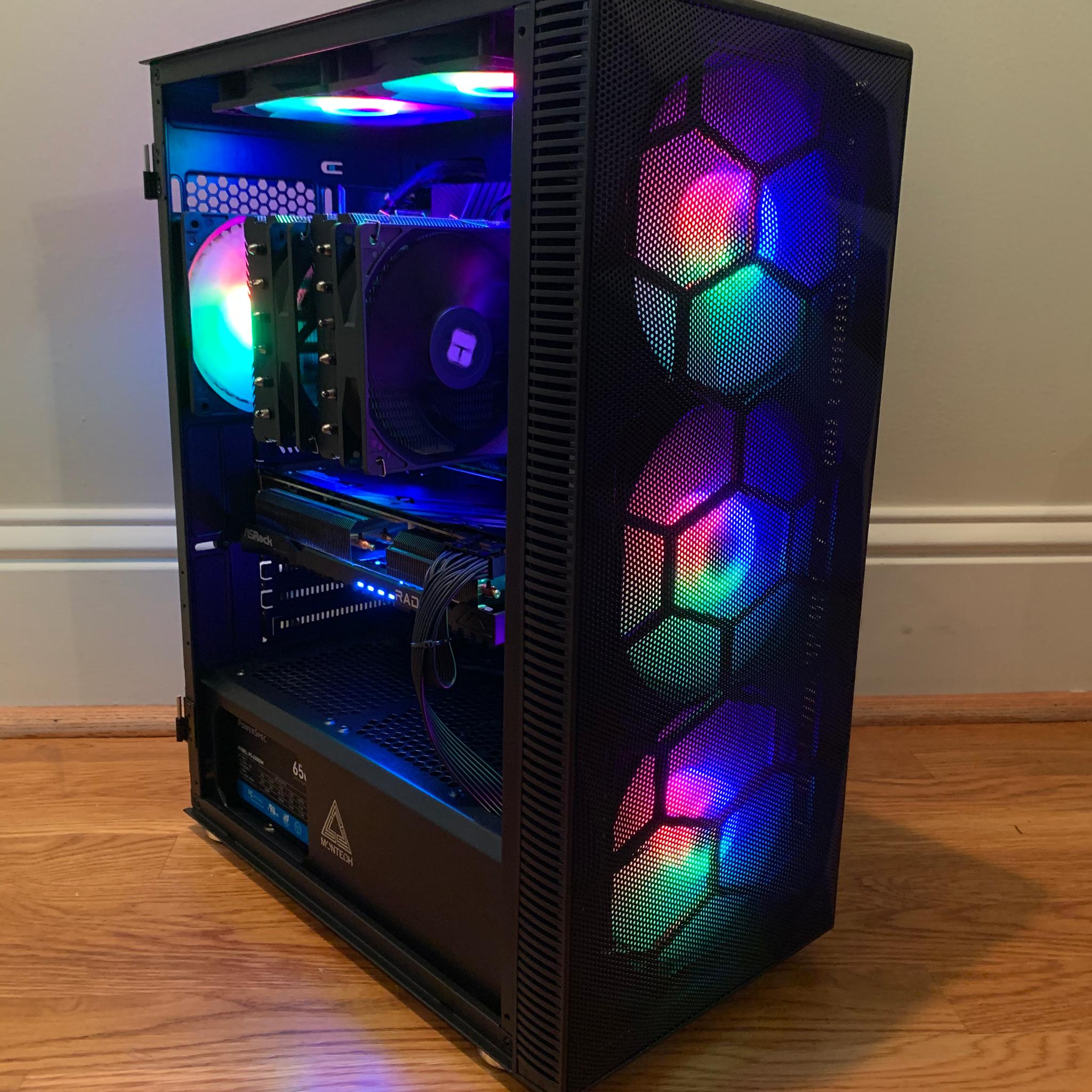 NEW i5 12600KF RX 7800XT MID-RANGE CUSTOM GAMING PC 16GB RAM RGB LIGHTS 1TB SSD WINDOWS 10 WIFI