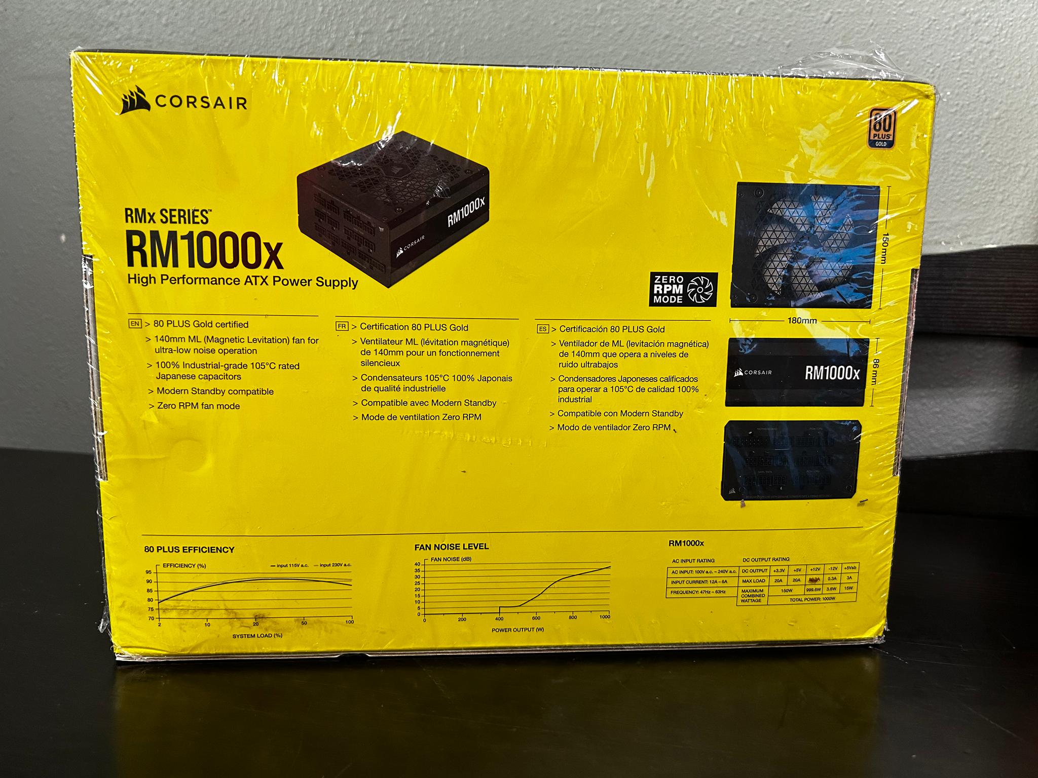 NEW - Corsair RM1000x Power Supply - Black 