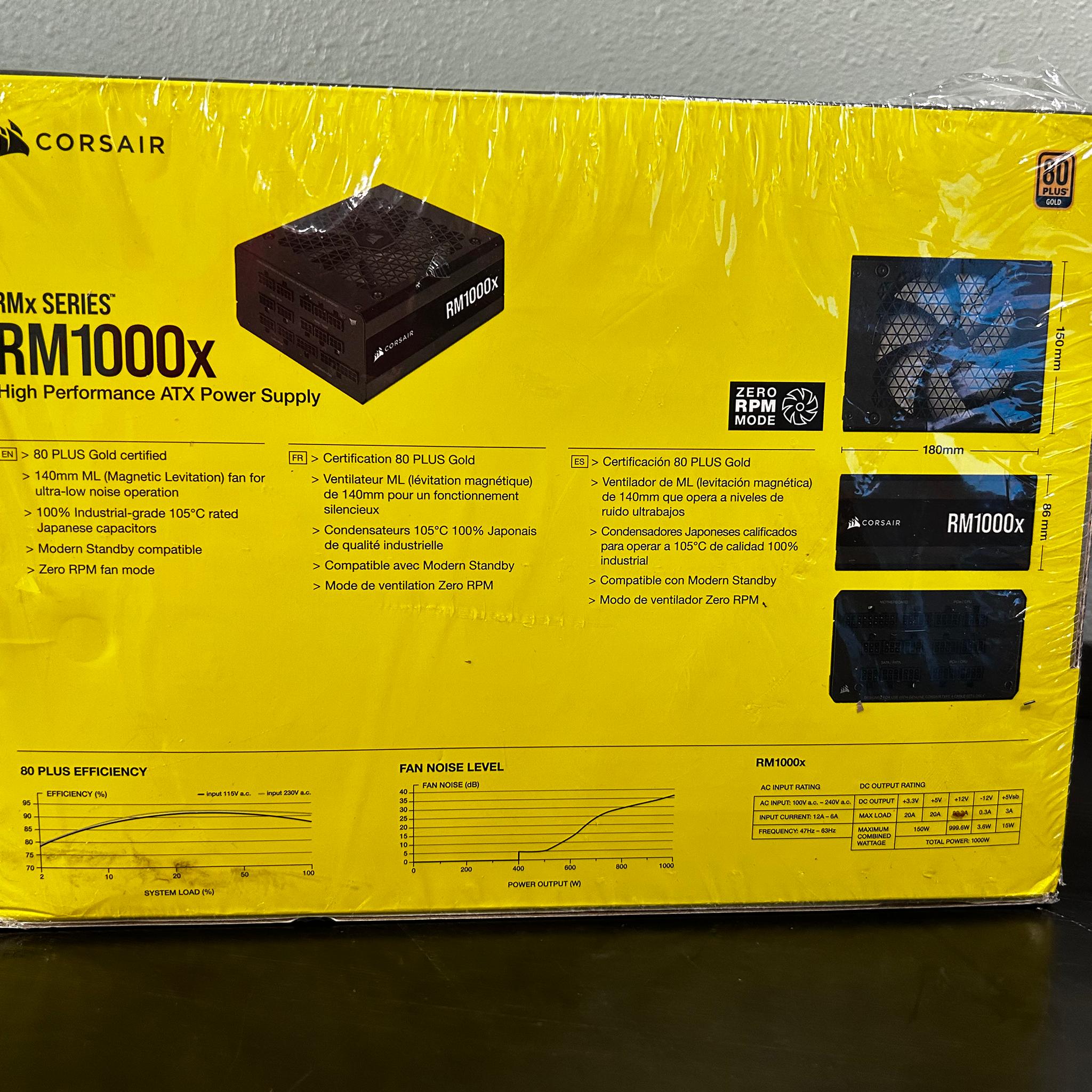 NEW - Corsair RM1000x Power Supply - Black 