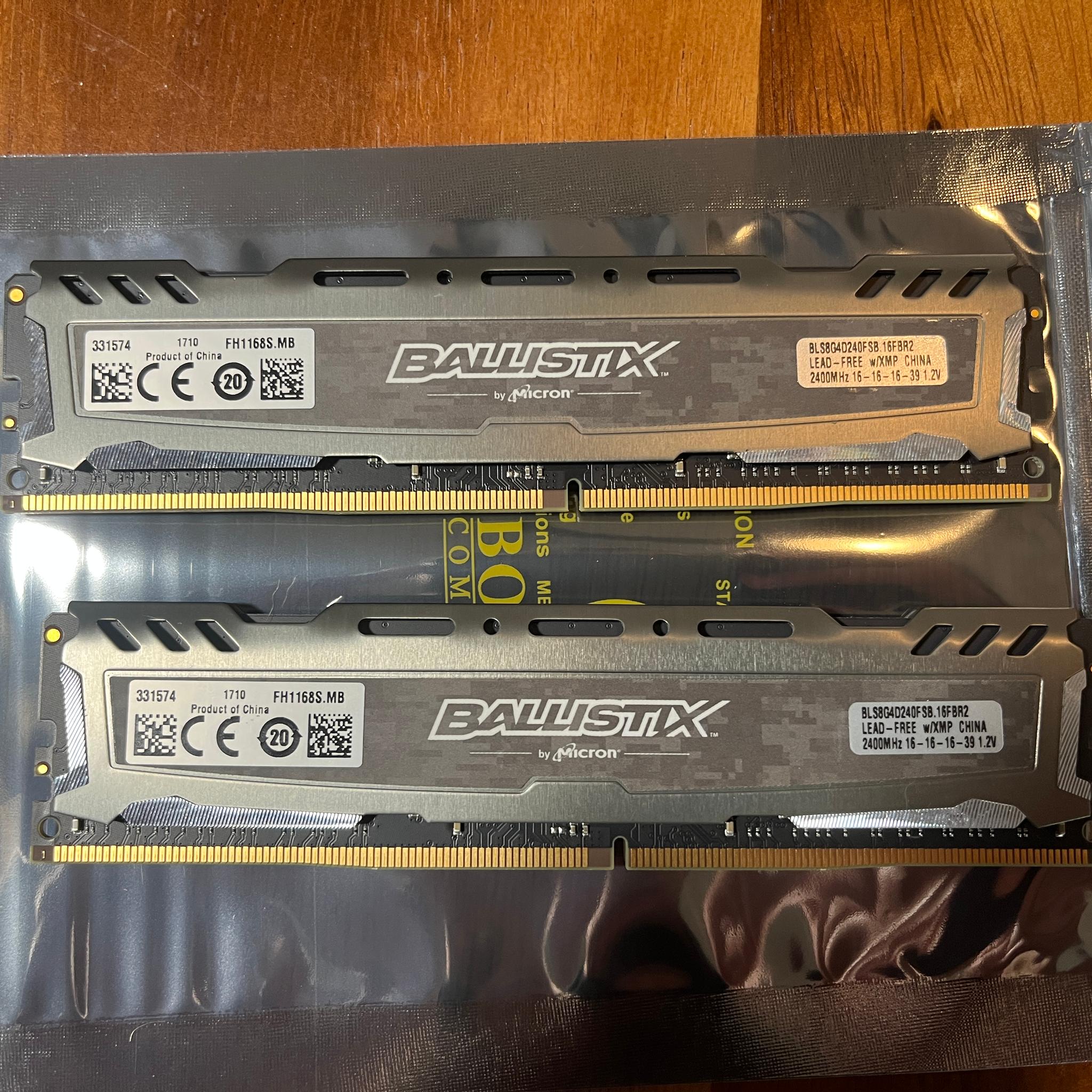 Ballistix Sport LT 16GB 2x8GB DDR4 2400 PC4-19200 Memory RAM BLS8G4D240FSB